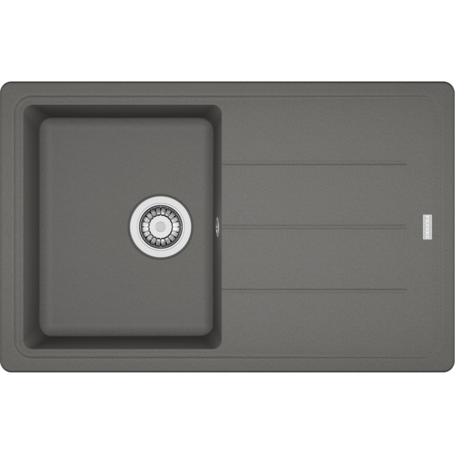 Basis - Inbouwspoeltafel / 780 x 500 mm / 1 bak / Steengrijs / Omkeerbaar
