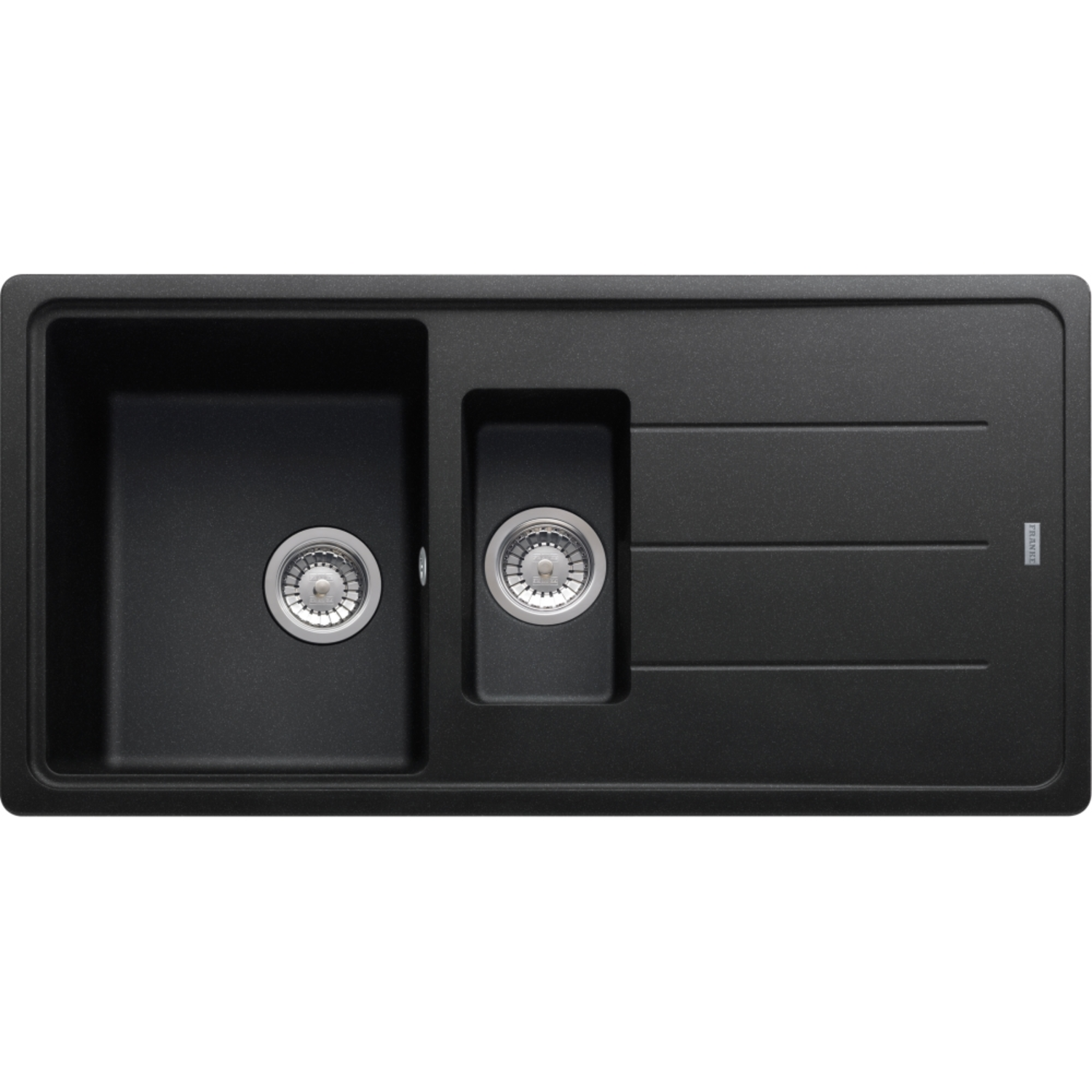 Basis - Inbouwspoeltafel / 970 x 500 mm / 1 bak / Onyx / Omkeerbaar