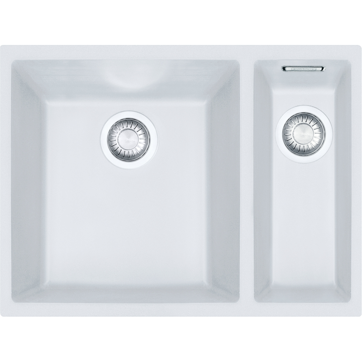 Sirius - Onderbouwspoelbak / 560 x 440 mm / 1+1/2 bak / Effen Wit