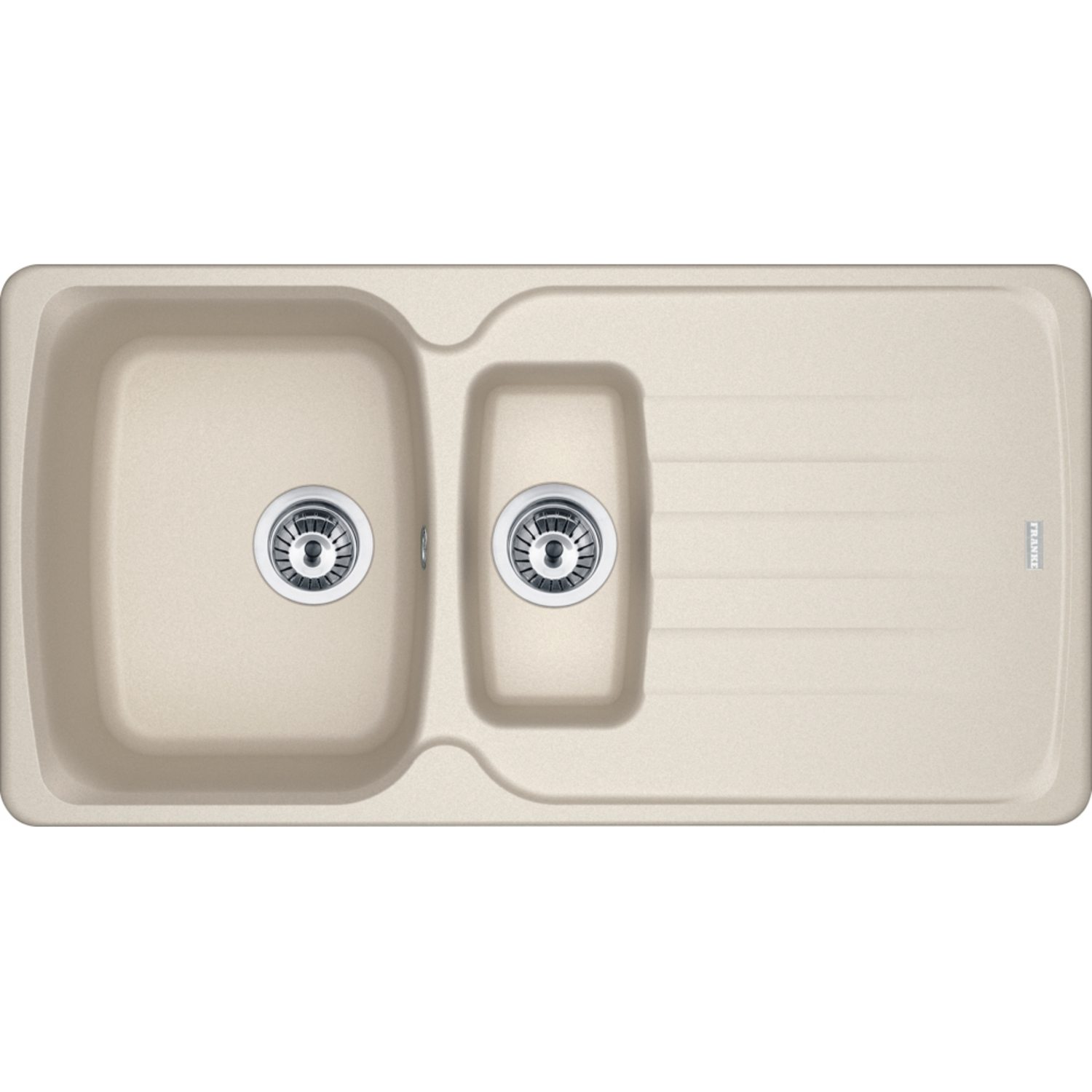Antea - Inbouwspoeltafel / 970 x 500 mm / 1+1/2 bak / Koffieroom / Omkeerbaar