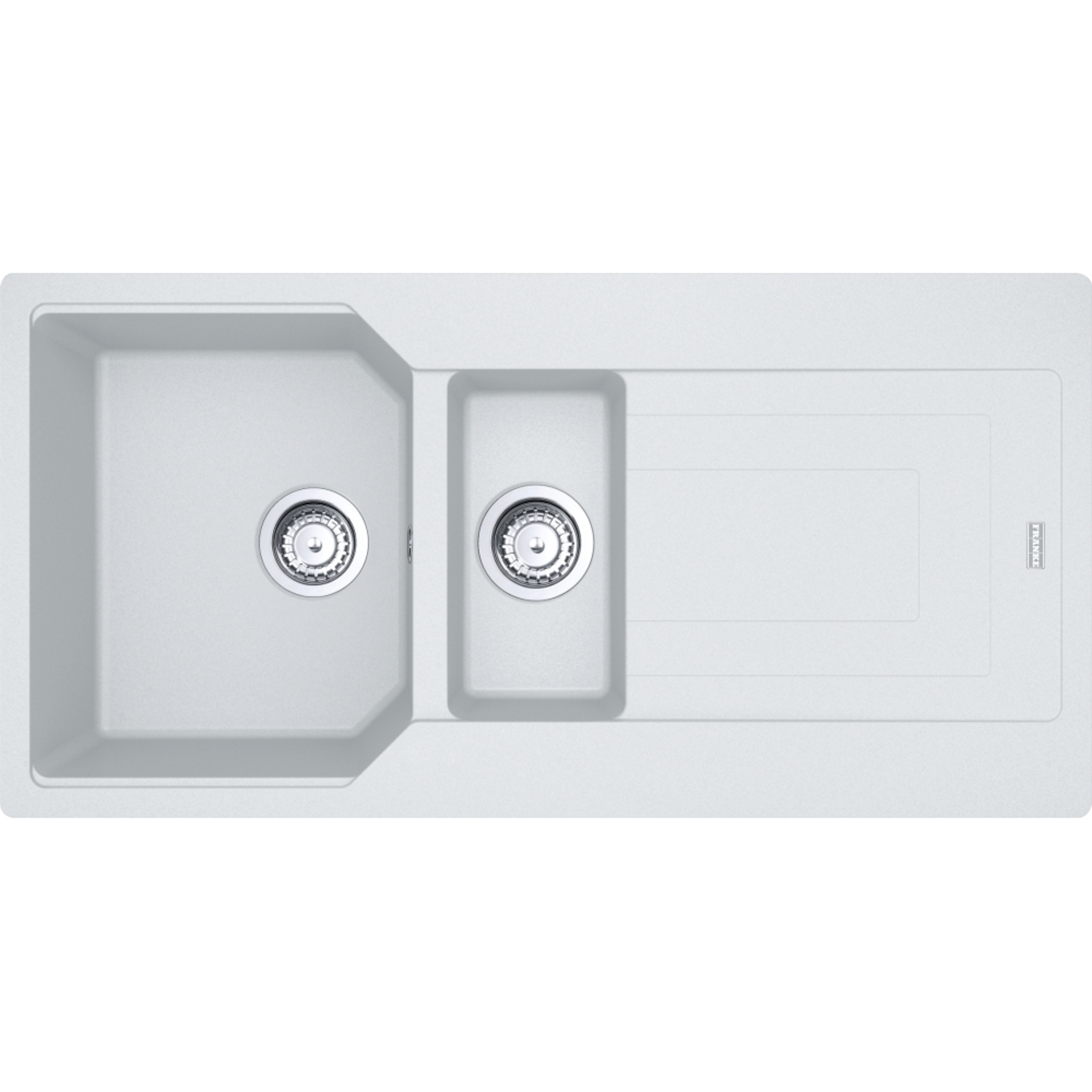 Urban - Inbouwspoeltafel / 1000 x 500 mm / 1 1/2 bak / Metaal Wit / Omkeerbaar