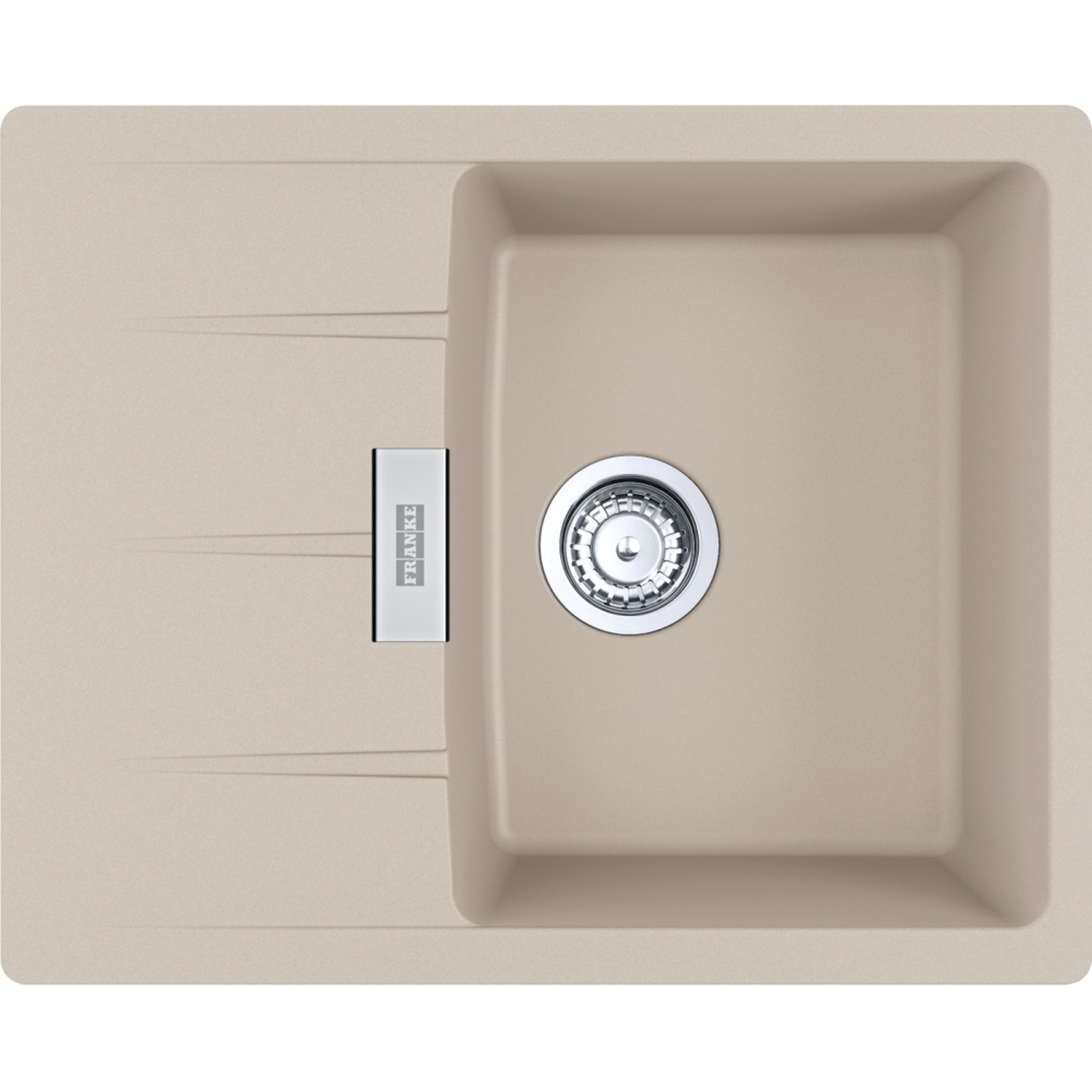 Centro - Inbouwspoeltafel / 620 x 500 mm / 1 bak / Koffieroom / Omkeerbaar