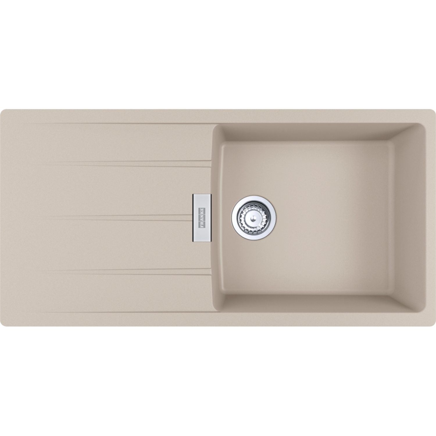 Centro - Inbouwspoeltafel / 1000 x 500 mm / 1 bak / Koffieroom / Omkeerbaar