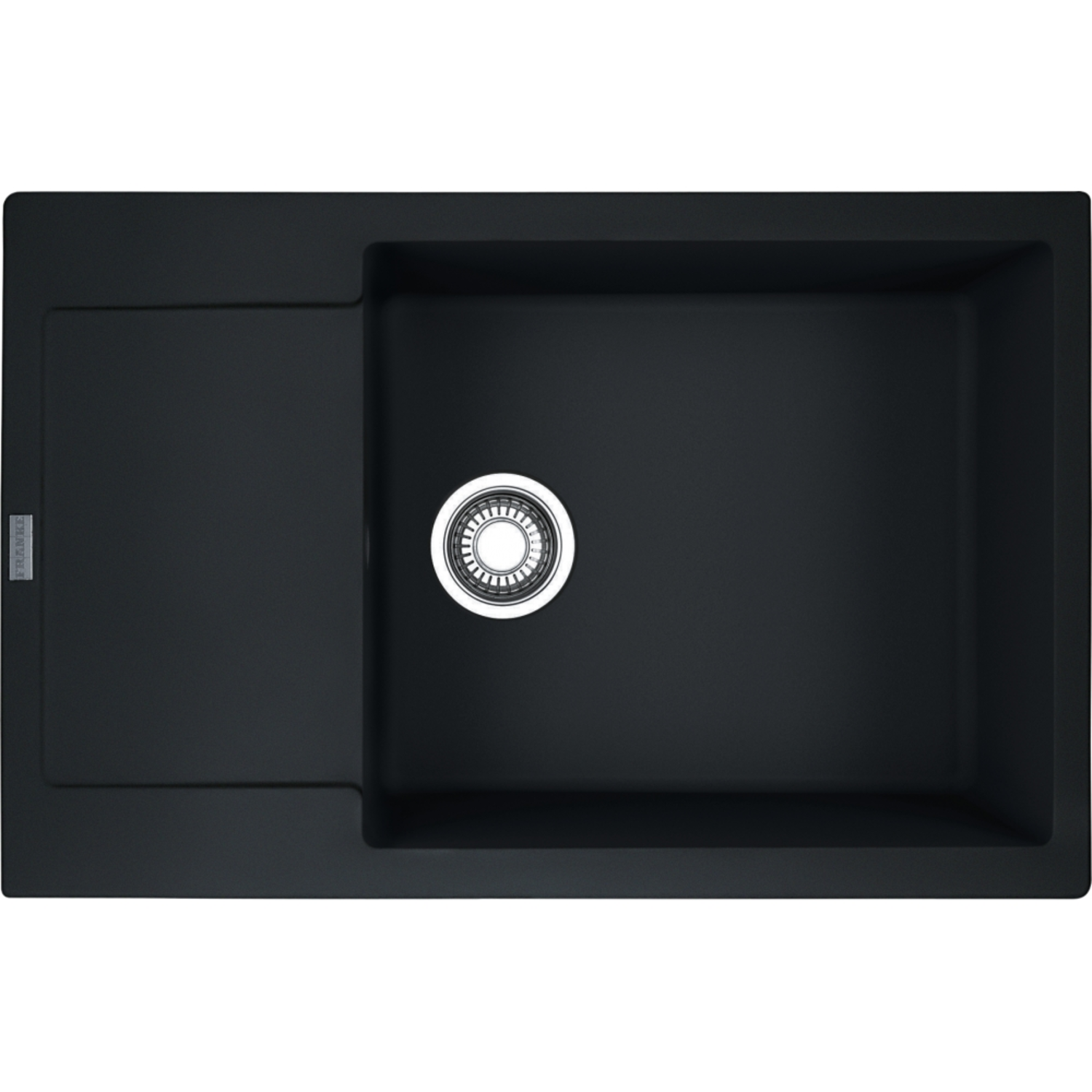 MARIS - Inbouwspoeltafel / 780 x 500mm / Manuele Lediging / Zwart Mat