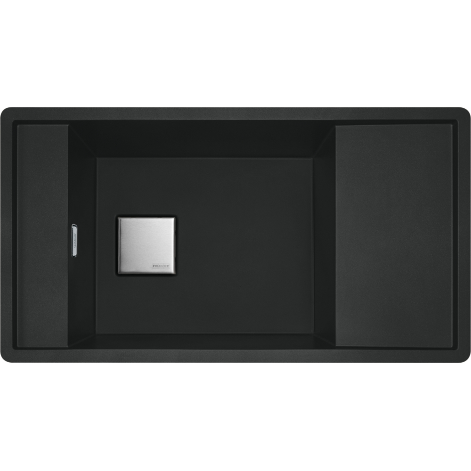 Fresno - Inbouwspoeltafel / 877 x 495 mm / 1 bak / Zwart mat / Omkeerbaar