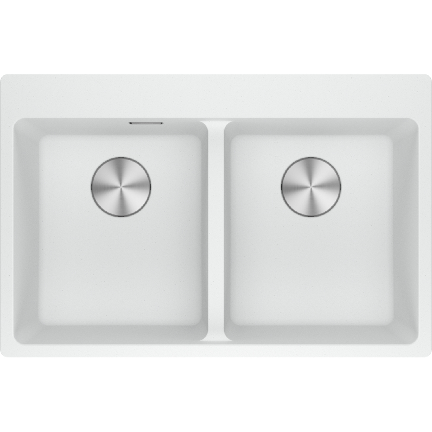 Maris - inbouwspoelbak / 760 x 500 mm / 2 bakken / Metaal Wit