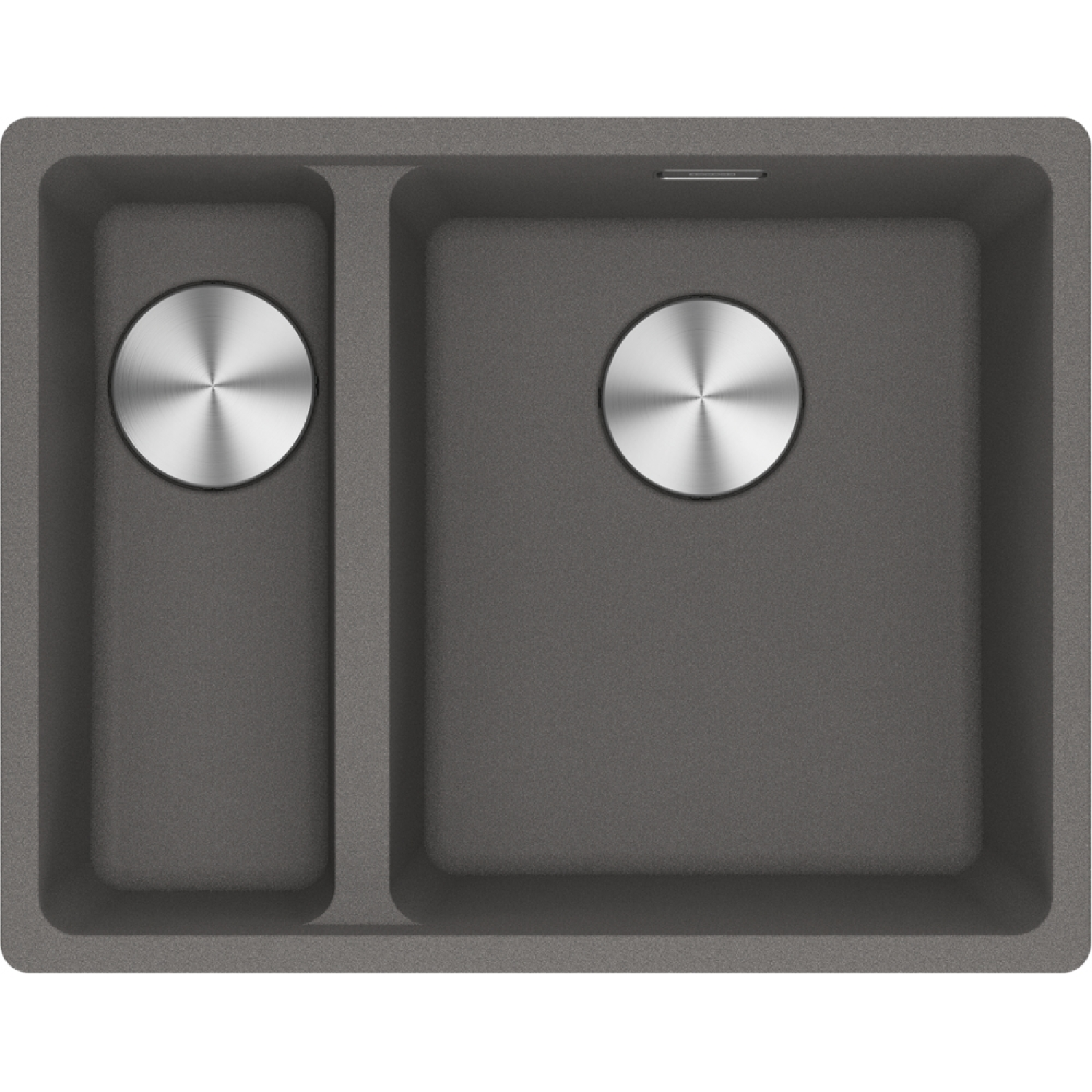 Maris - Onderbouwspoeltafel / 553 x 433 mm / 2 bakken / Grote bak rechts / Steengrijs