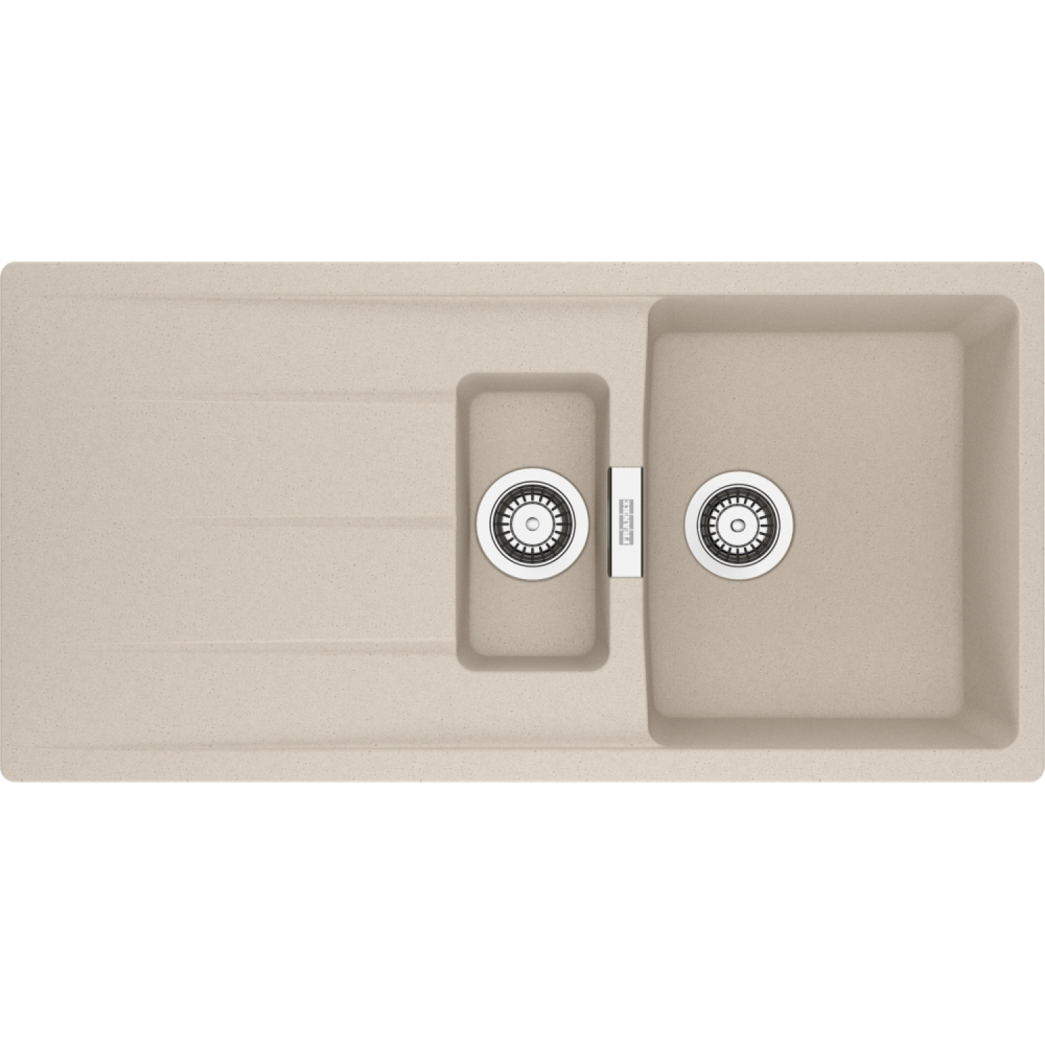 Centro - Inbouwspoeltafel / 1000 x 500 mm / 1+1/2 bak / Koffieroom / Omkeerbaar
