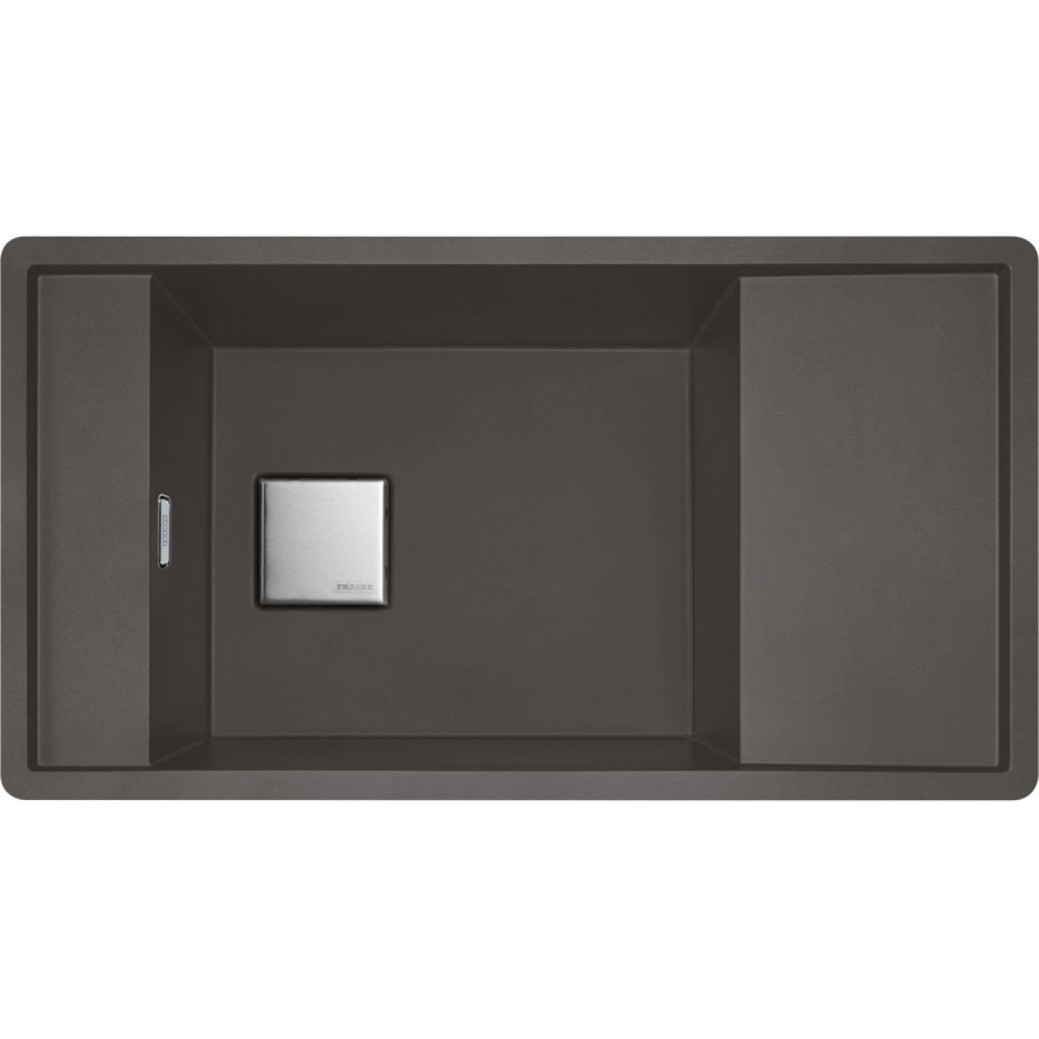 Fresno - Inbouwspoeltafel / 877 x 495 mm / 1 bak / Leigrijs / Omkeerbaar
