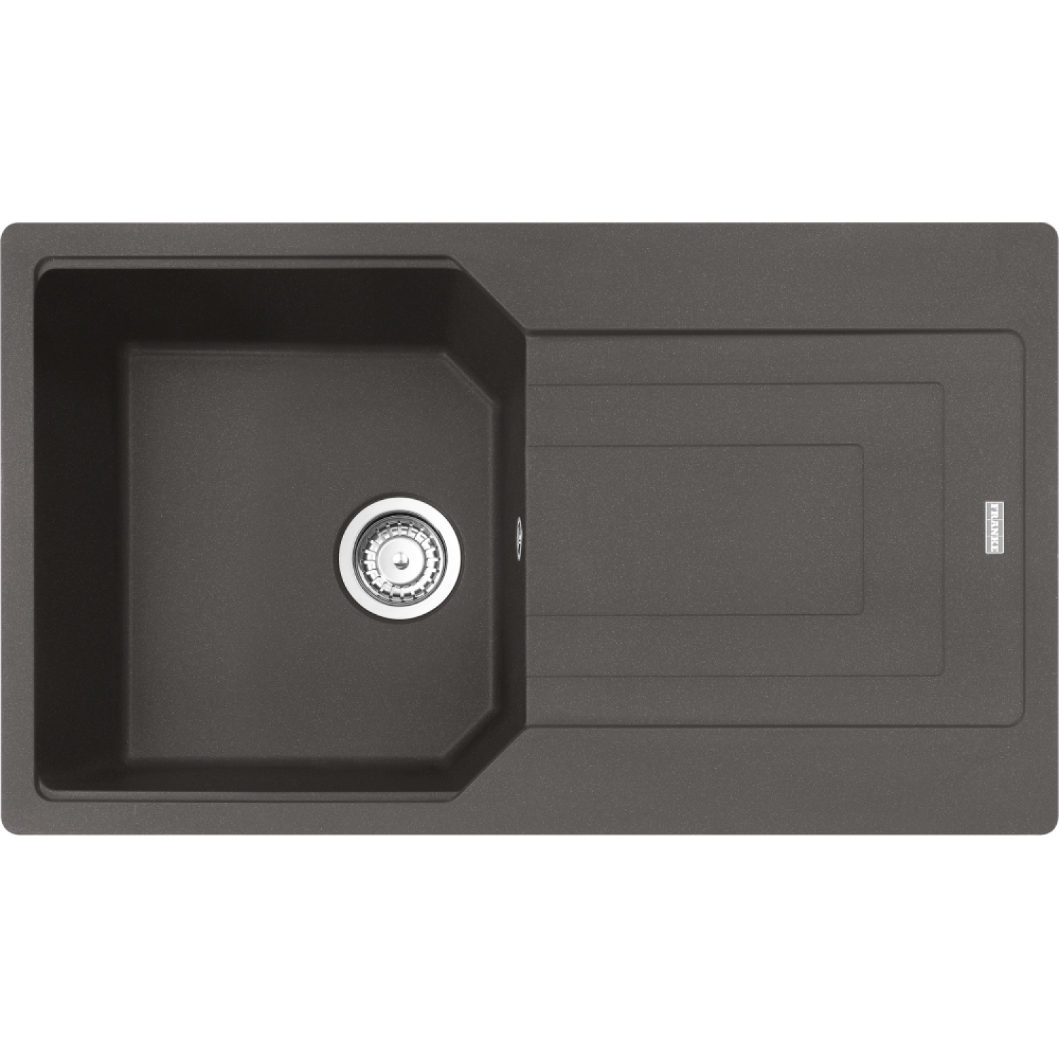 Urban - Inbouwspoeltafel / 860 x 500 mm / 1 bak / Leigrijs / Omkeerbaar