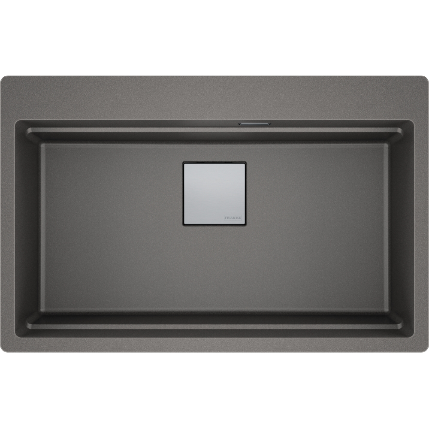 KUBUS 2.0 PRO - Inbouwspoelbak / 1 bak / 734 x 400 x 220 mm / Manuele lediging / Steengrijs + Set 3 accessoires