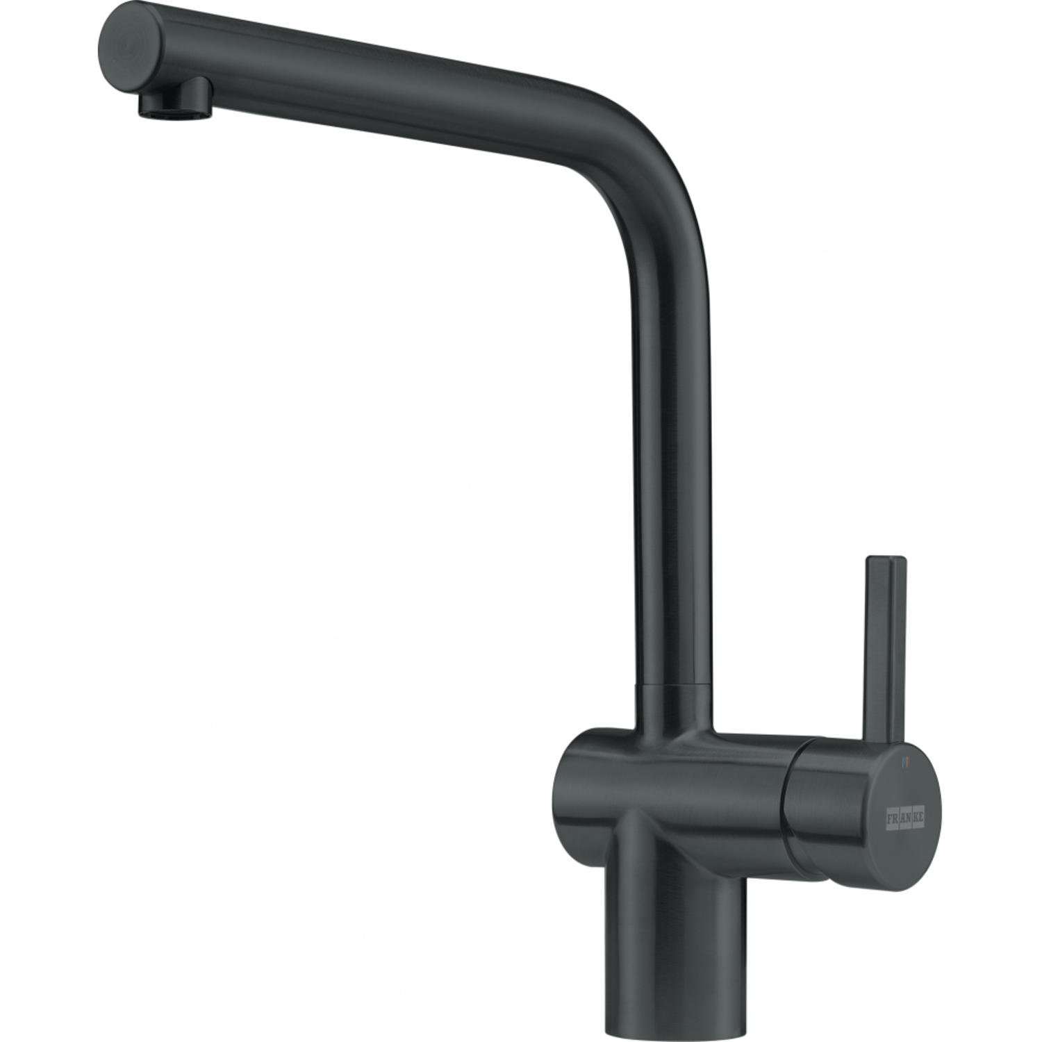 Atlas Neo - Eéngreepsmengkraan met zwenkbare uitloop / Side lever / Industrieel zwart