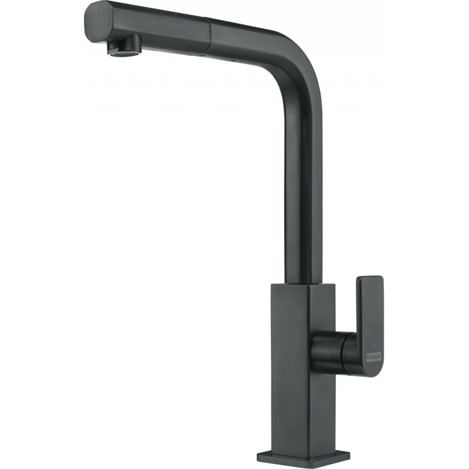 Mythos / ééngreepsmengkraan met uittrekbare uitloop / Side lever / Industrieel zwart