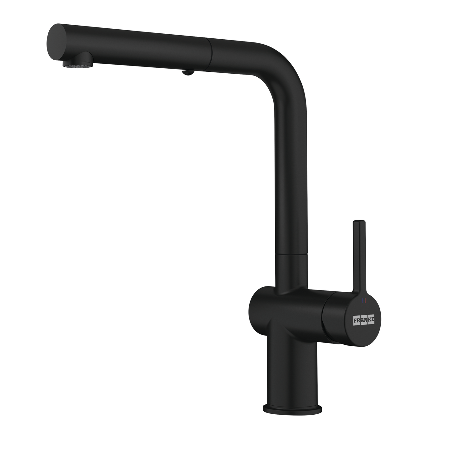 Active L - Eéngreepsmengkraan L met uittrekbare uitloop / Side lever / Zwart Mat