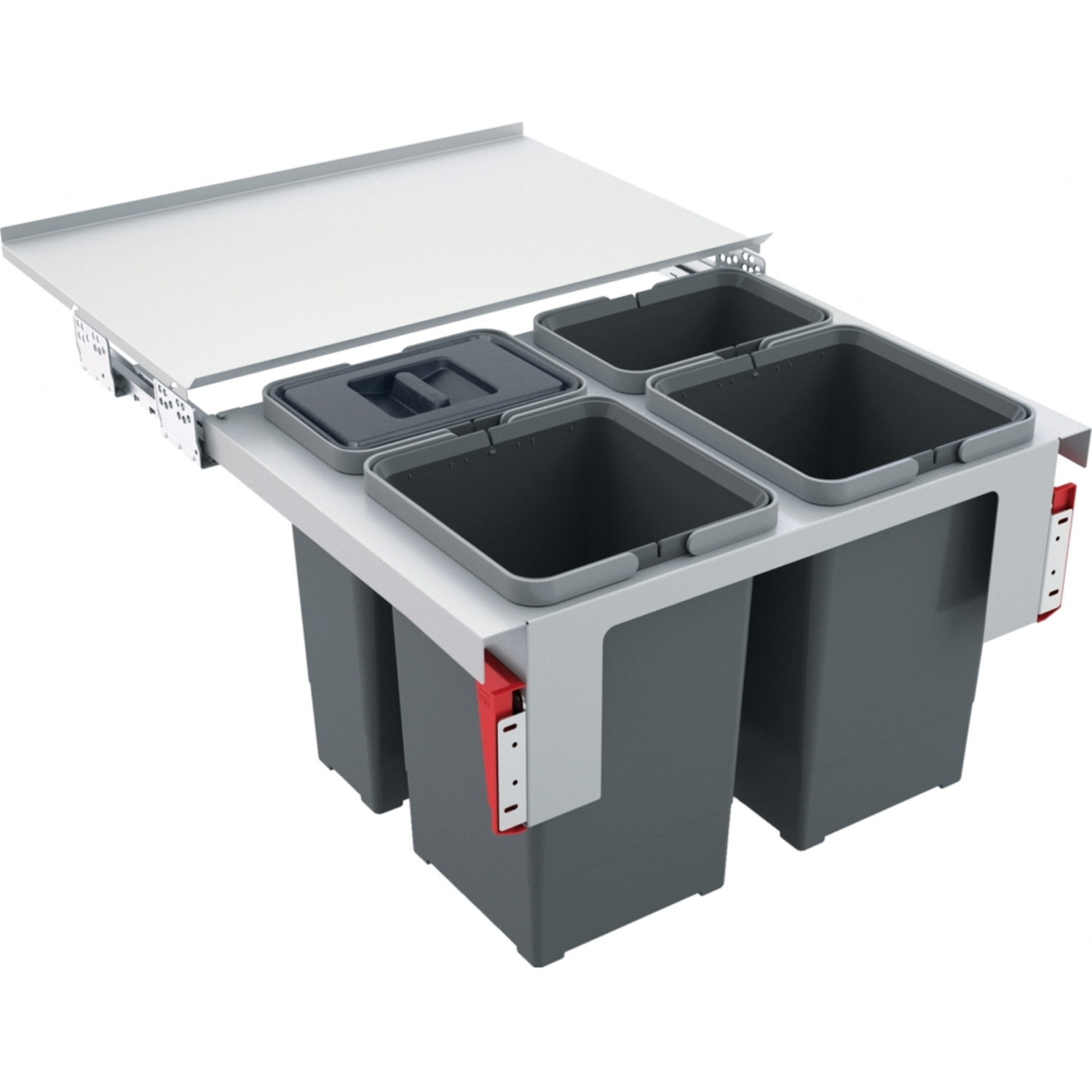 Sorter Garbo - Afvalsorteersysteem / Frontale deuropening / 600  mm/ 2 x 12 l + 2 x 8 l