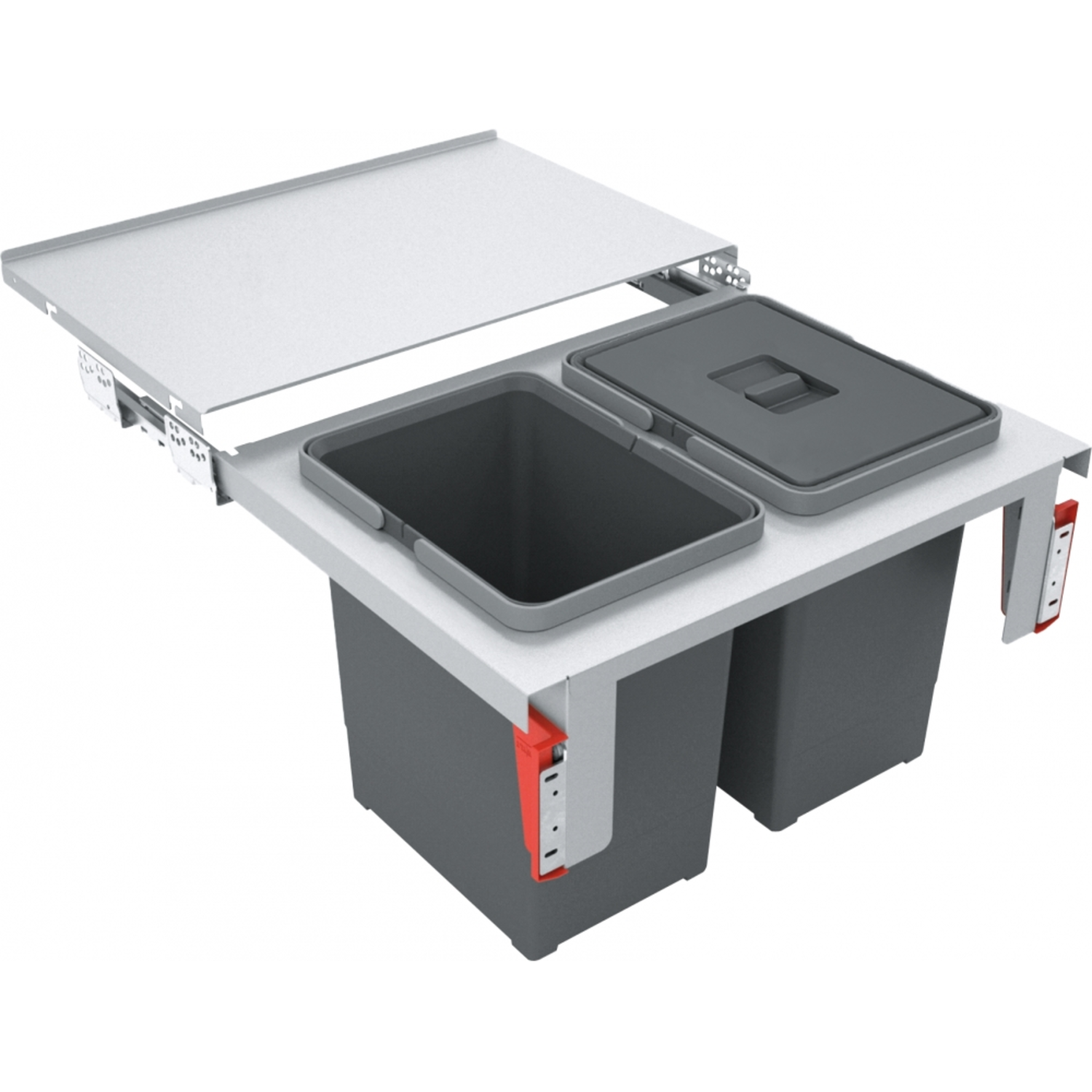 Sorter Garbo - Afvalsorteersysteem / Frontale deuropening / 600  mm/ 2 x 18 l