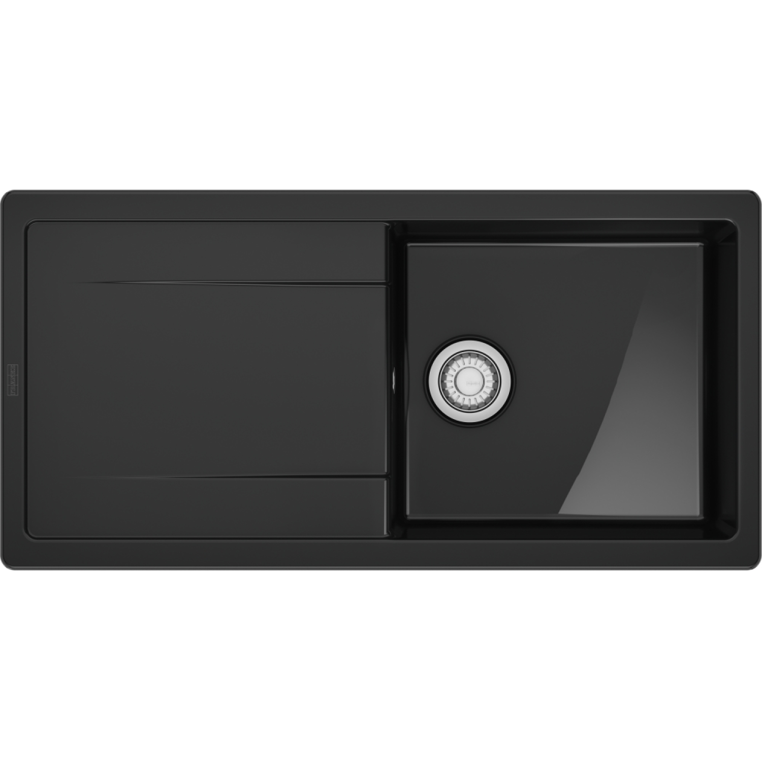 MARIS - Inbouwspoeltafel / 1000 x 500 mm / Automatische lediging / Onyx