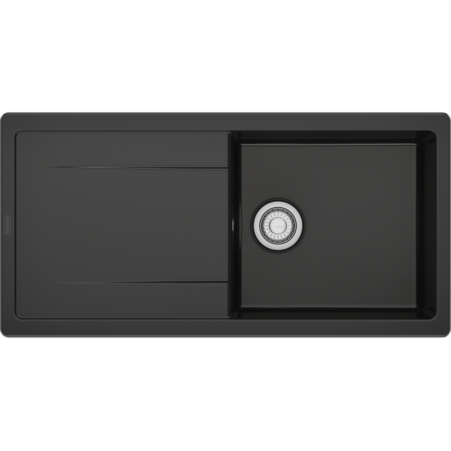 MARIS - Inbouwspoeltafel / 1000 x 500 mm / Automatische lediging / Antraciet