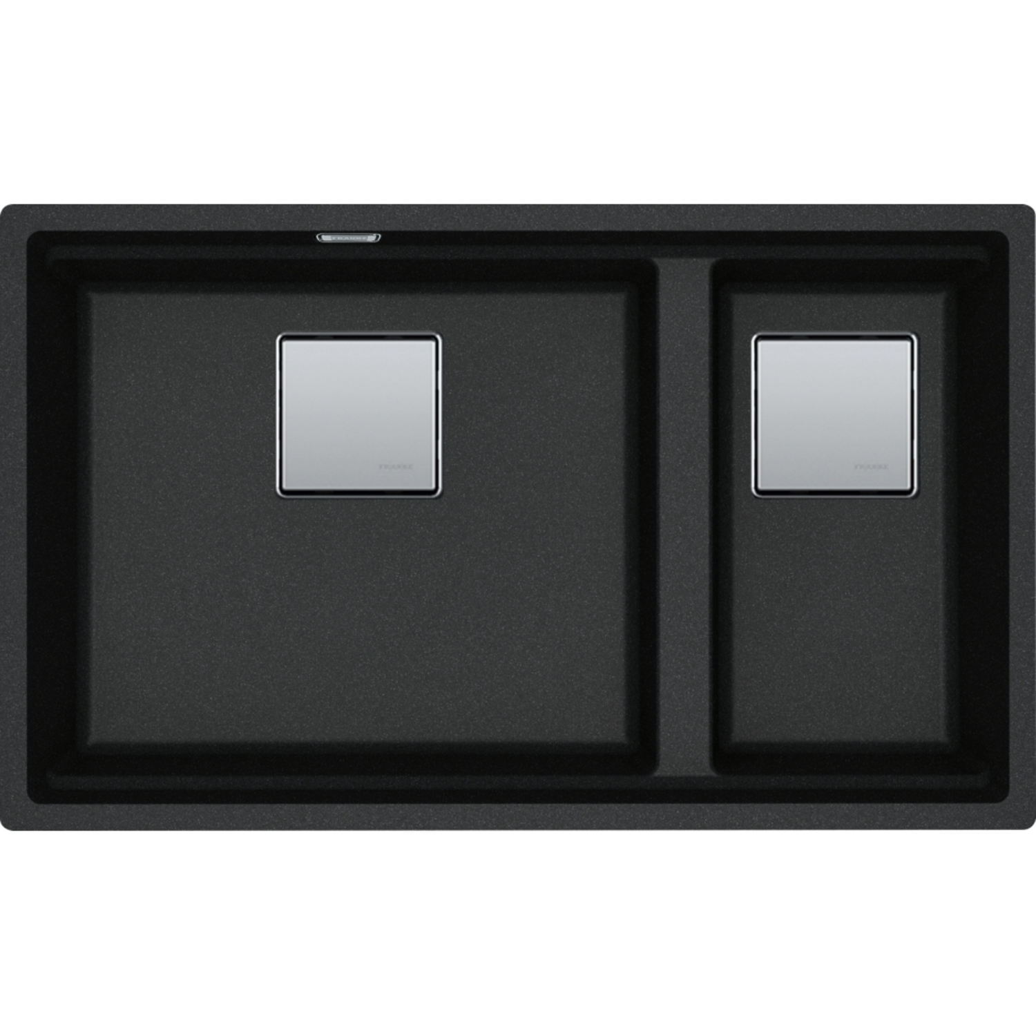 Kubus 2.0 - Onderbouwspoelunit / 760 x 460  mm/ 1+1/2 bak / Onyx