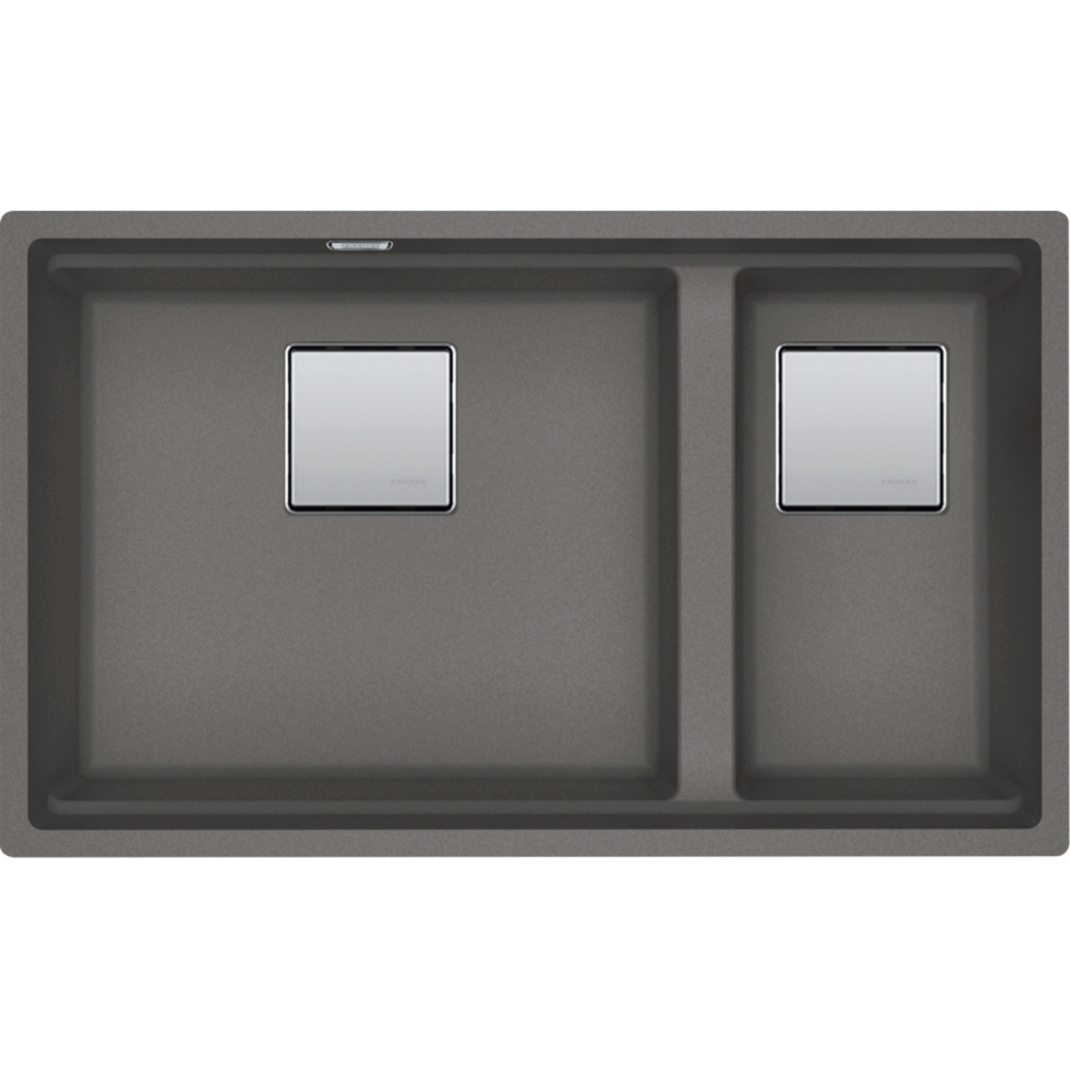 Kubus 2.0 - Onderbouwspoelunit / 760 x 460  mm/ 1+1/2 bak / Steengrijs