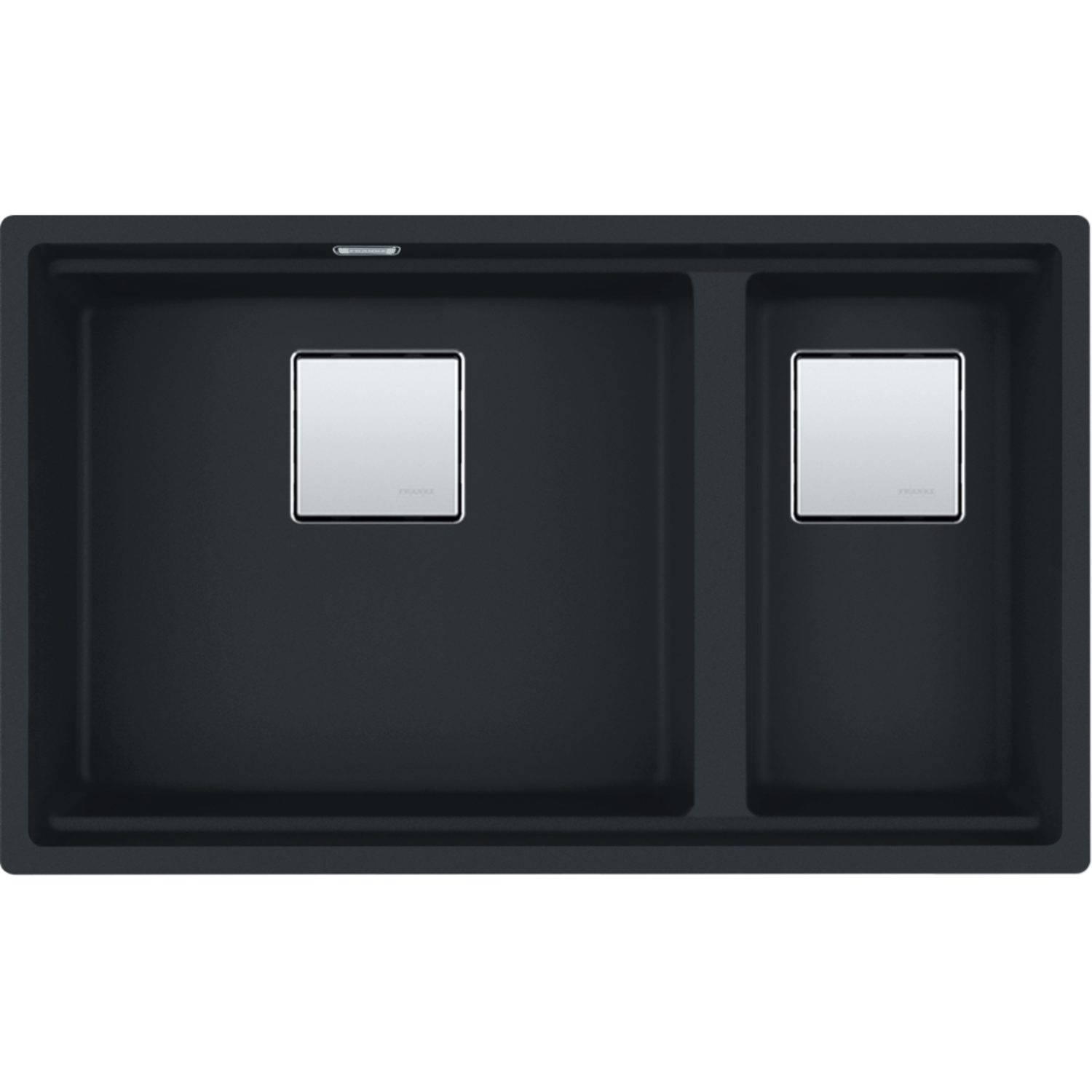 Kubus 2.0 - Onderbouwspoelunit / 760 x 460 mm / 1+1/2 bak / Zwart mat