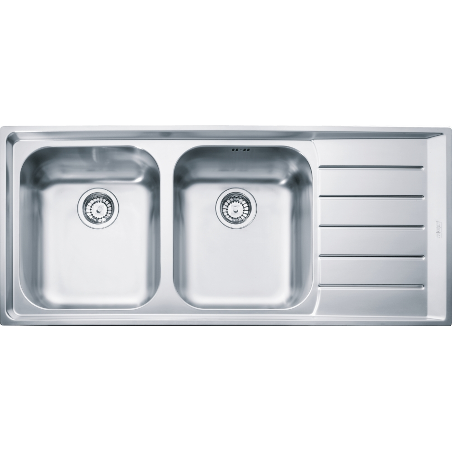 Neptune - Vlakbouw- & SlimTopspoeltafel / 1164 x 514 mm / 2 bakken / Glad / Druipblad rechts