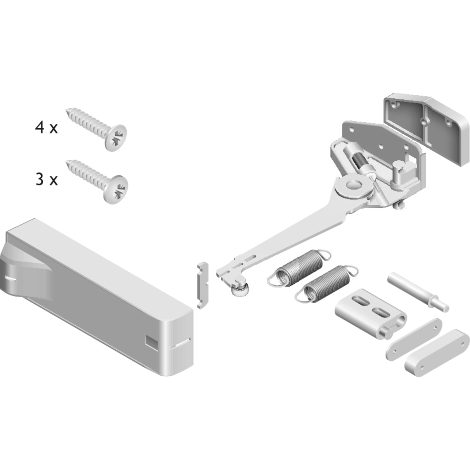 PS23 - 50 kit automatische opening rechts zwart