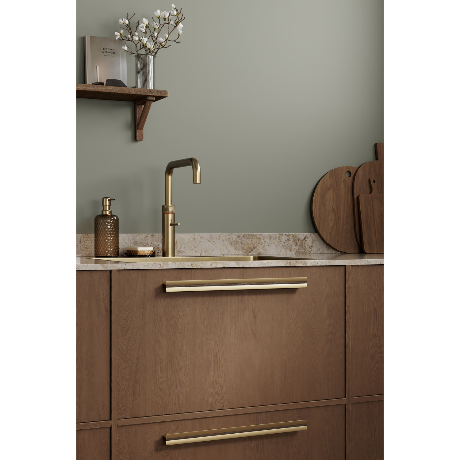 Greep PAPILLON ba320 walnoot + mat goud
