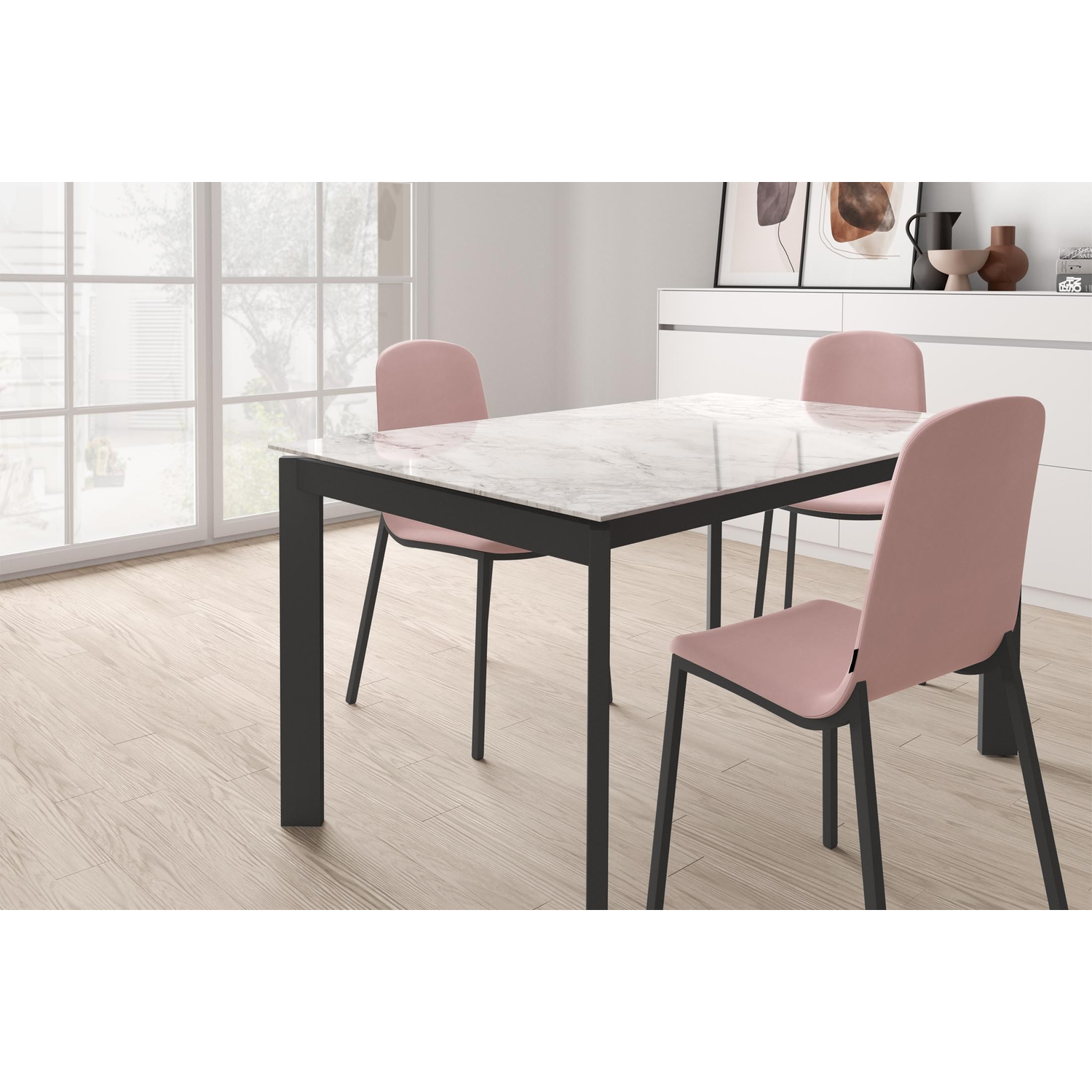 Tafel uitsch. poker 120x80 zwart-keramisch basalt