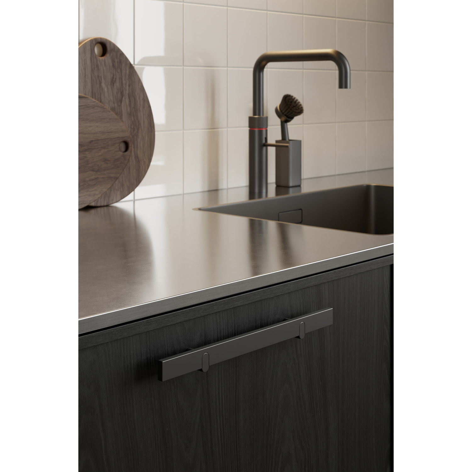 Greep REEV BA160 L280 Aluminium Mat zwart