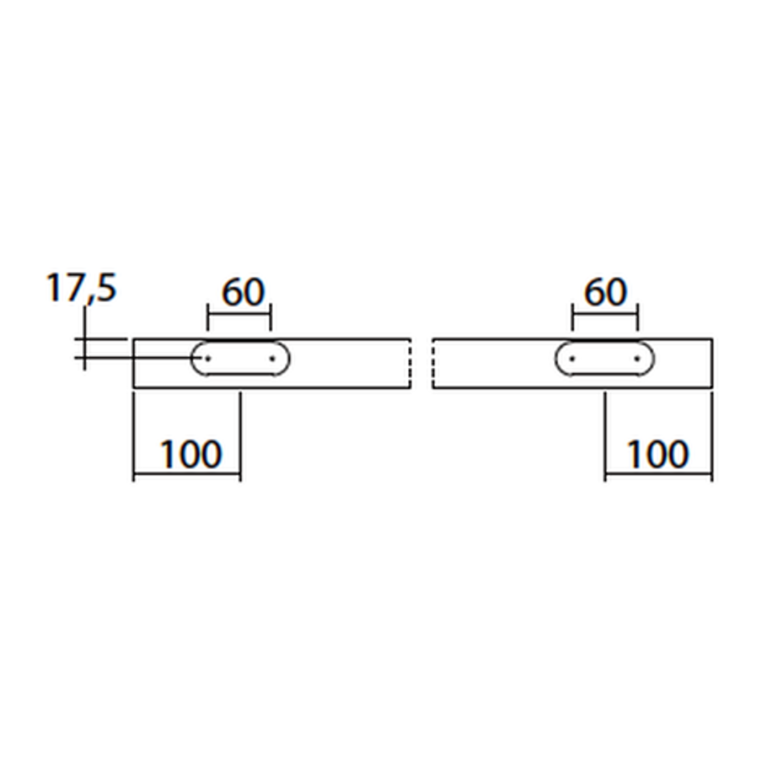Runway schuifdeurset staal zwart 80kg l.2400mm voor deurbladbreedte 1130-1250mm