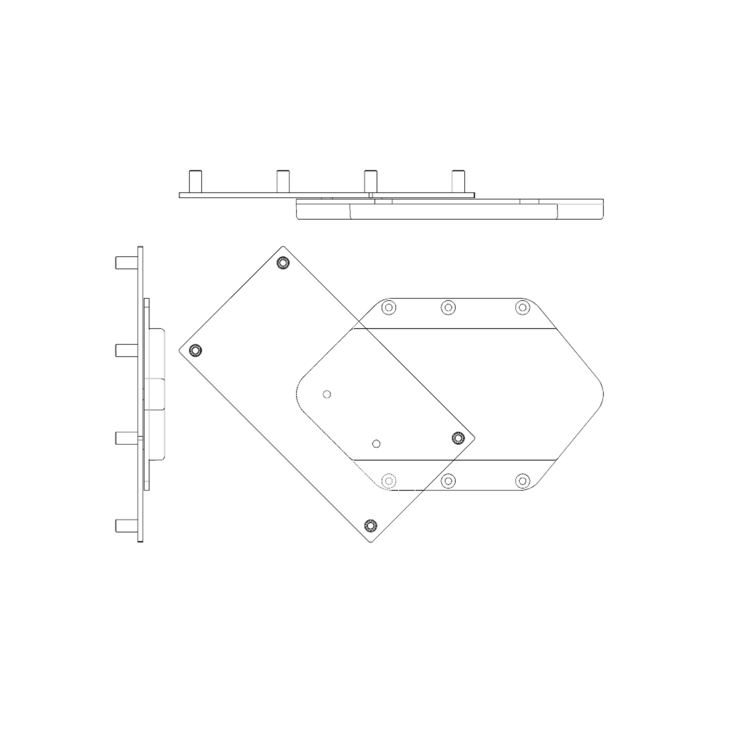 Hynge Swivel Bottom draaibeslag met breedte 360 - 460mm