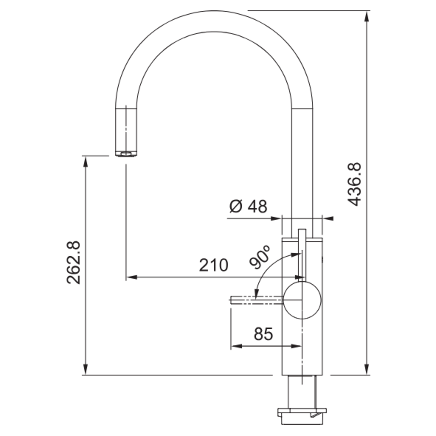 Mythos Water Hub 6 in 1 - Zwenkbare kraan / Zijhendel / Koper
