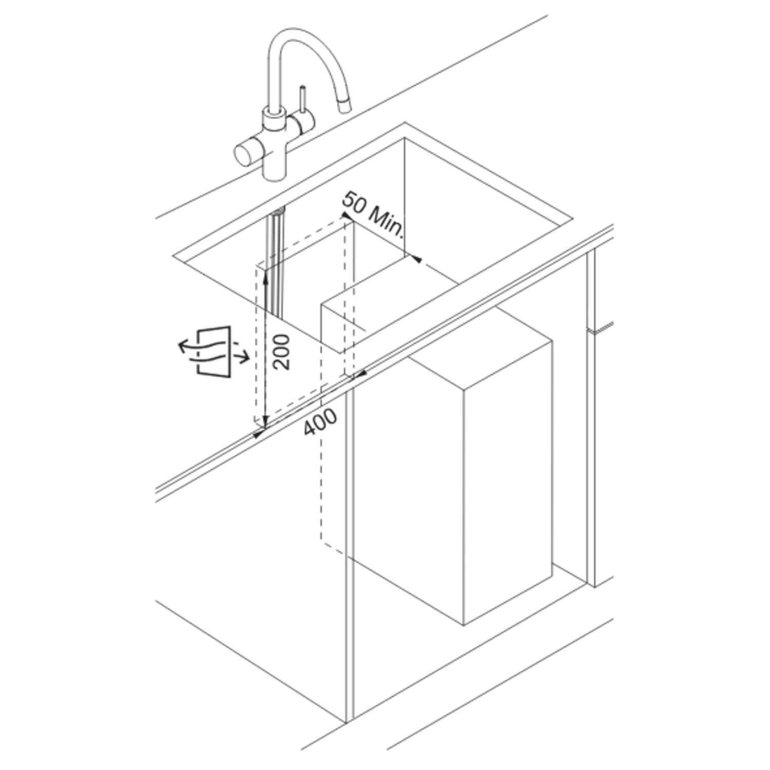 Mythos Water Hub 6 in 1 - Zwenkbare kraan / Zijhendel / Koper