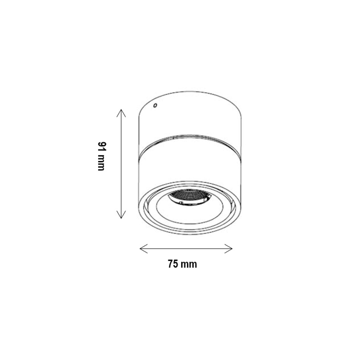 Tilt ledspot 230V Ø75mm