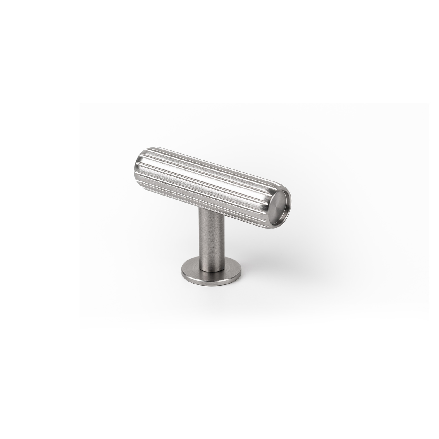 T-knop RILLE L55 aluminium rvs-look