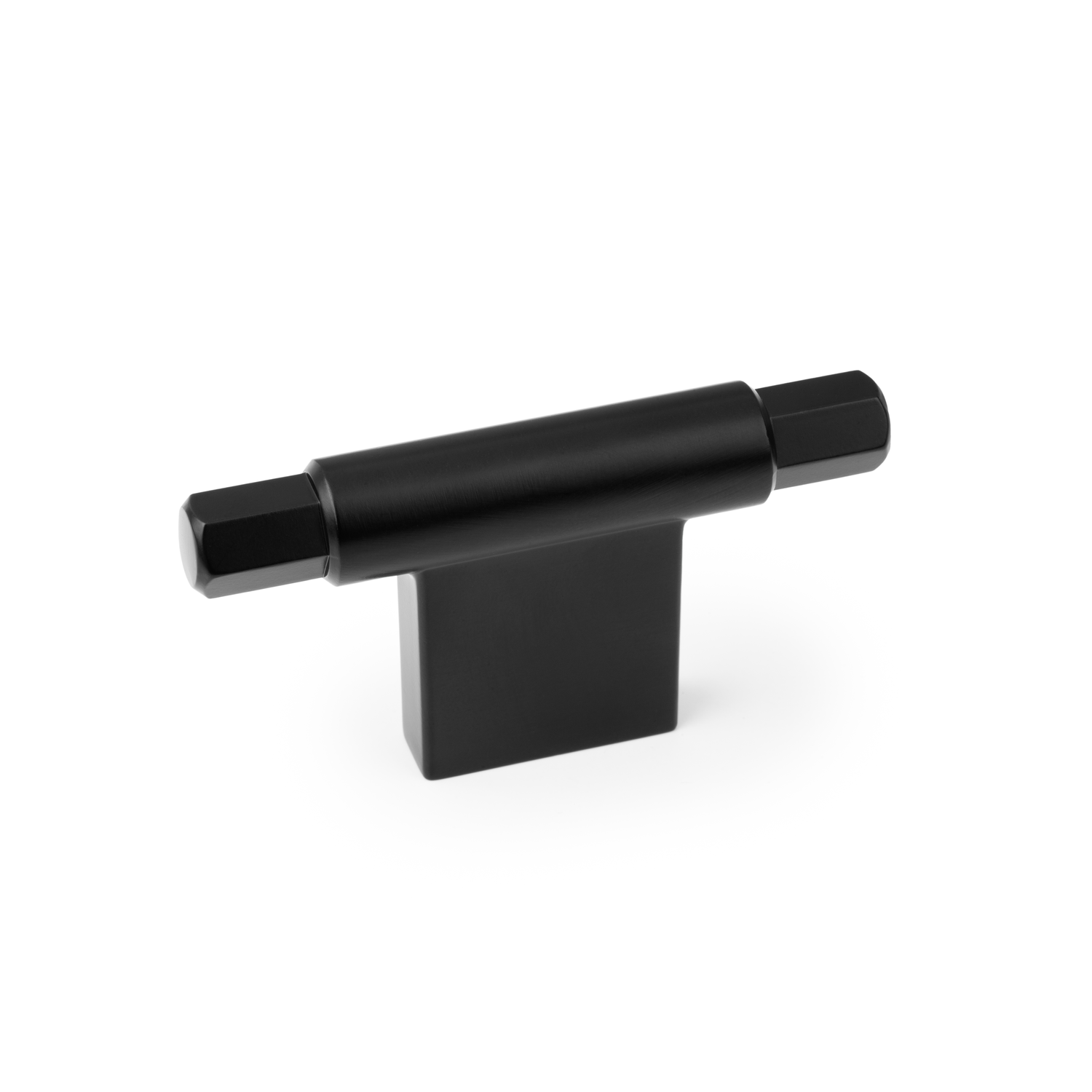 T-knop PRISMA L78 zamak mat zwart
