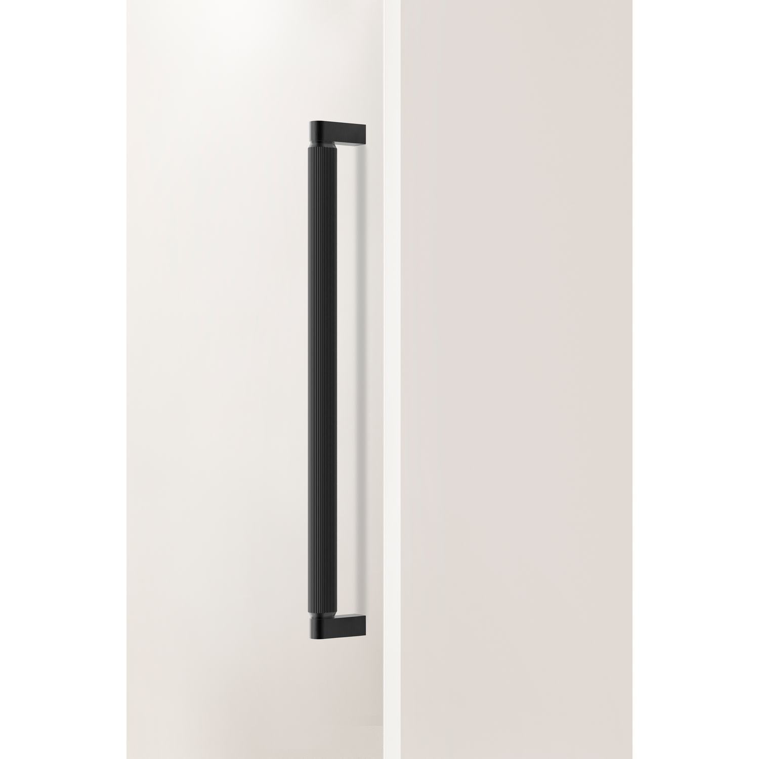 Deurgreep enkel BROOKLYN BIG BA448 L466 aluminium geborsteld zwart