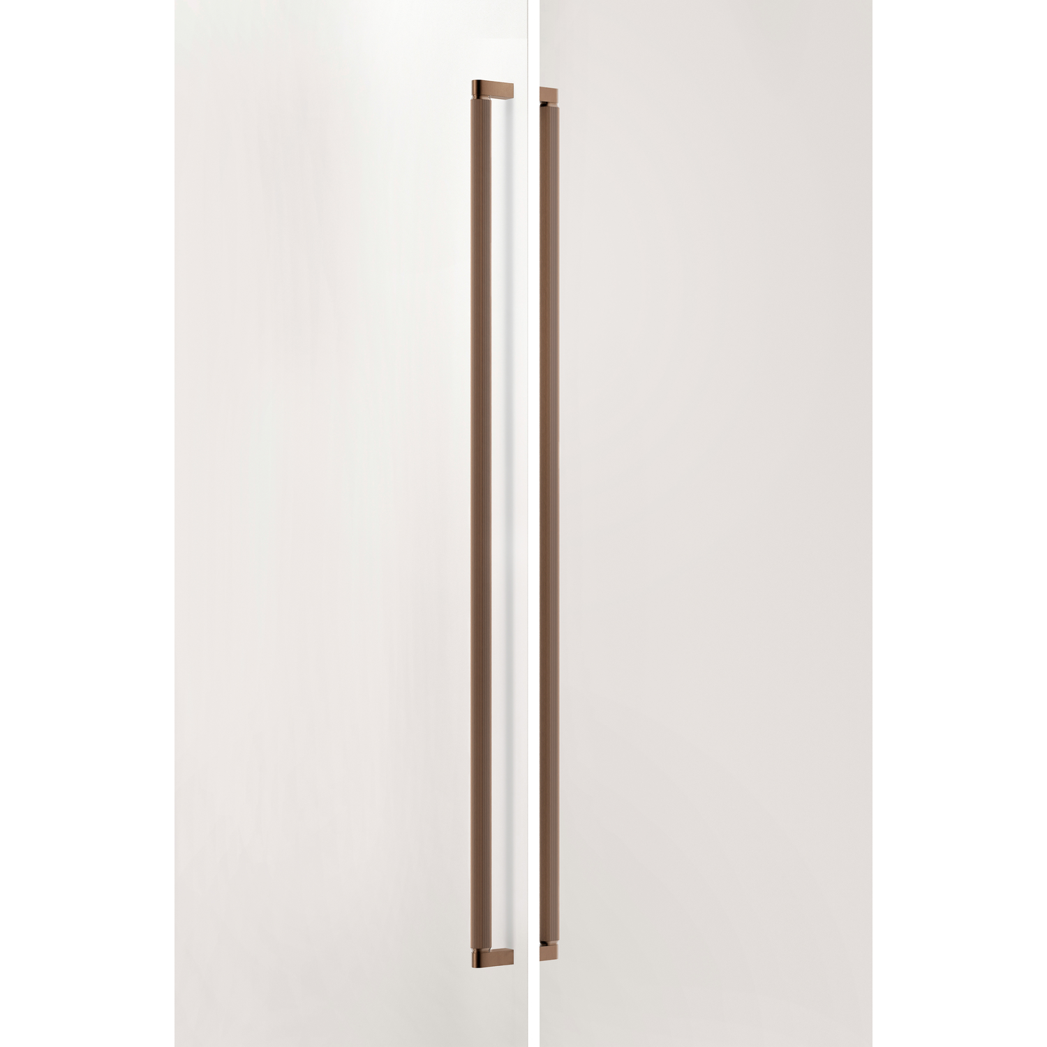 Deurgreep dubbel BROOKLYN BIG BA1056 L1074 aluminium geborsteld brons