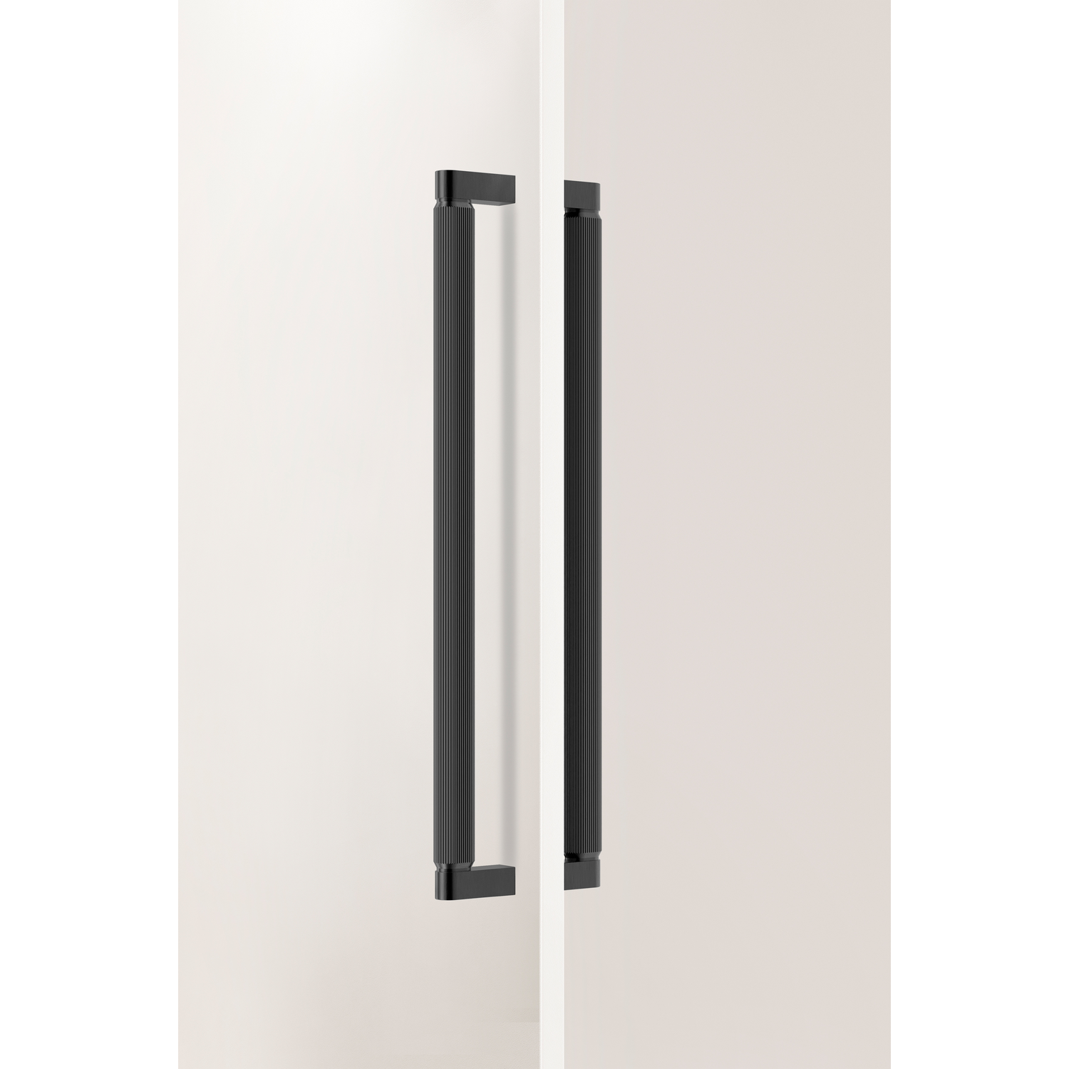Deurgreep dubbel BROOKLYN BIG BA448 L466 aluminium titanium zwart