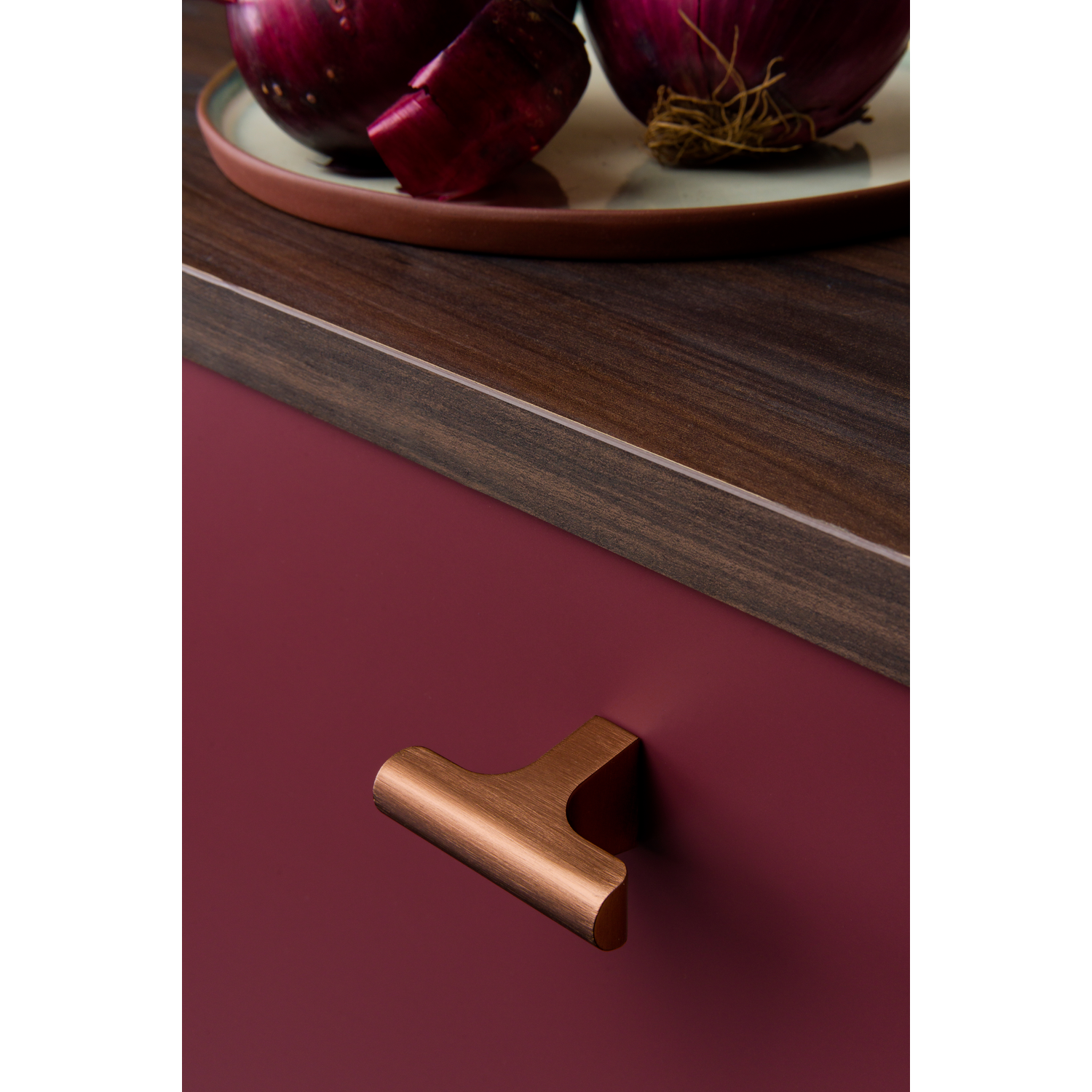 T-knop HINOKI L60 aluminium geborsteld zwart