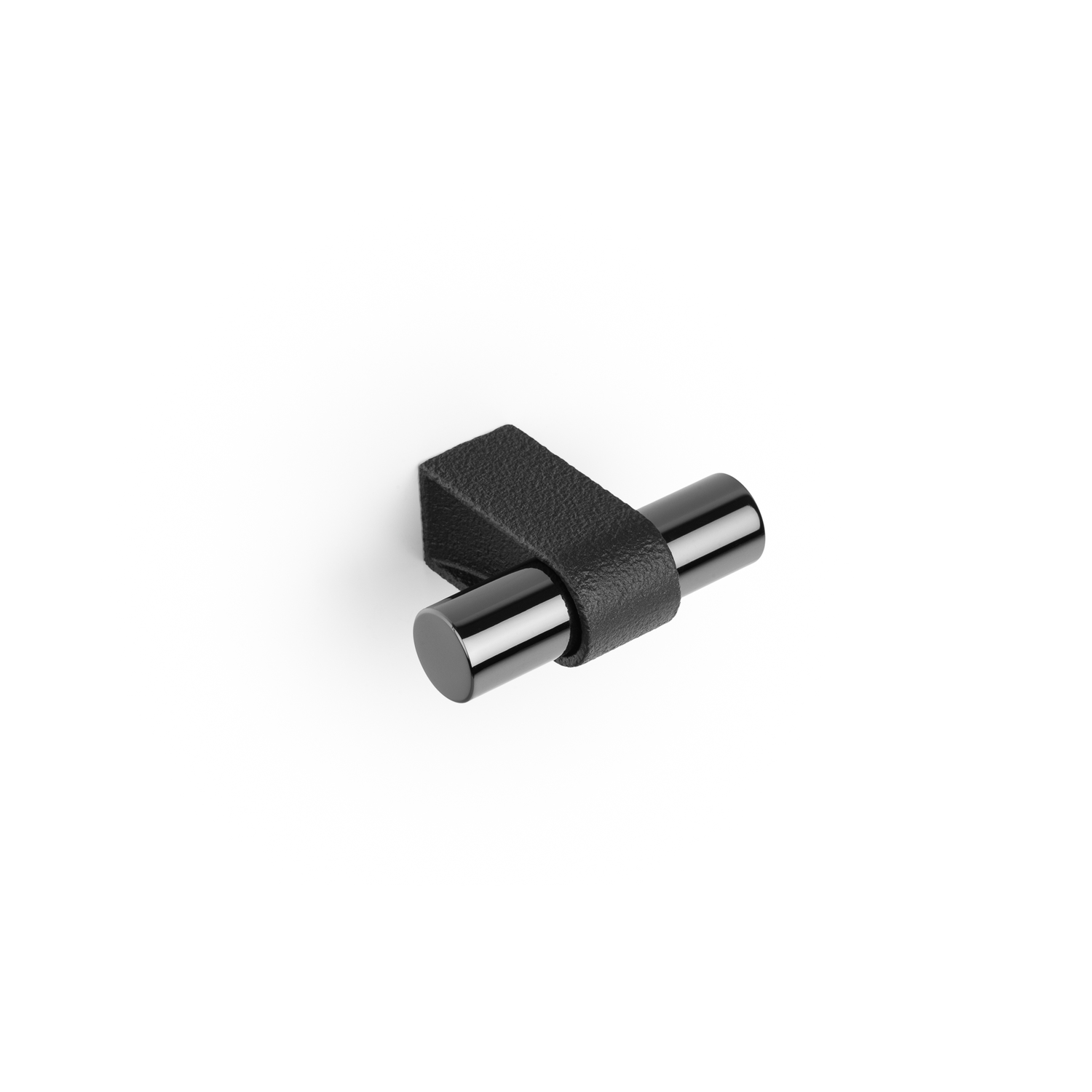 T-knop CASEY L60 aluminium zwart textuur / gepolijst titanium zwart