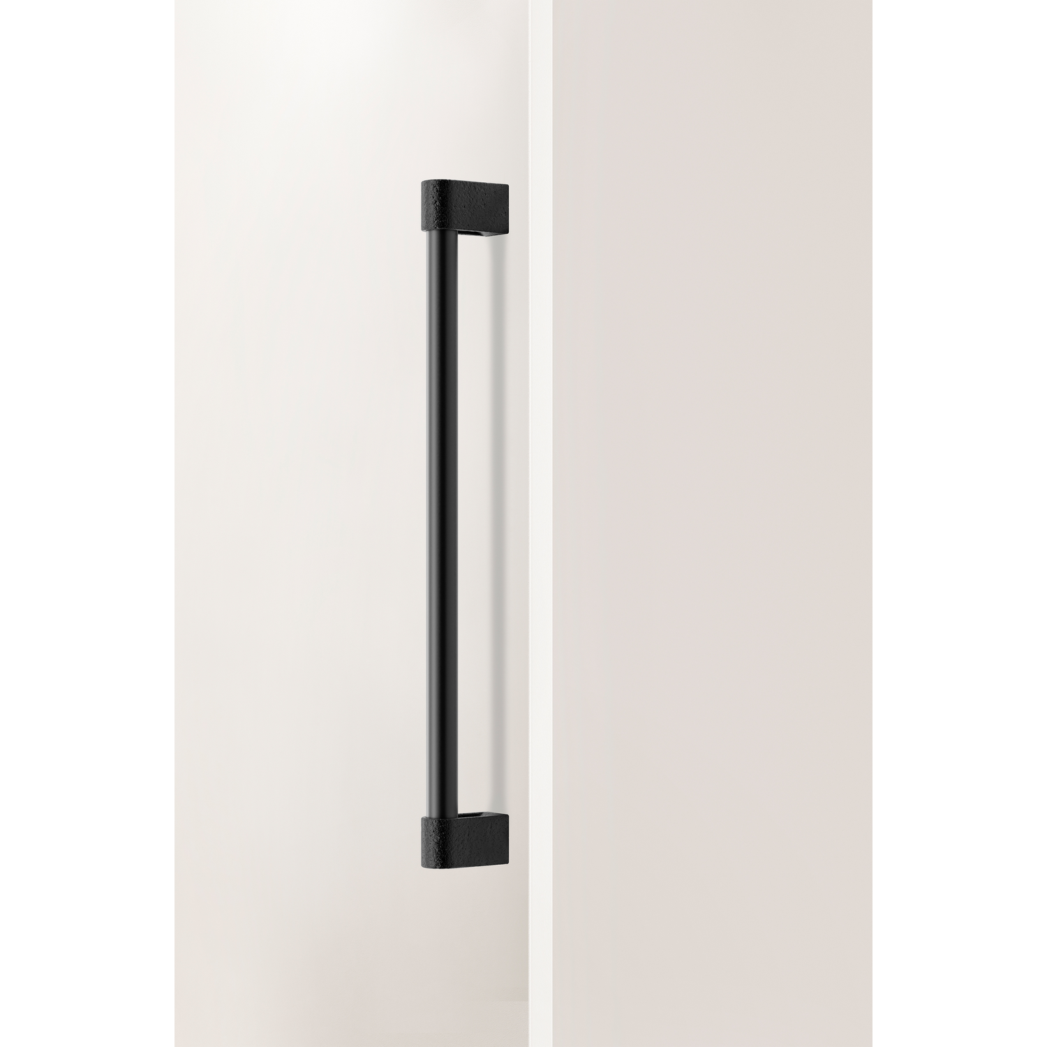 Deurgreep enkel CASEY BIG BA416 L448 aluminium zwart textuur / mat zwart