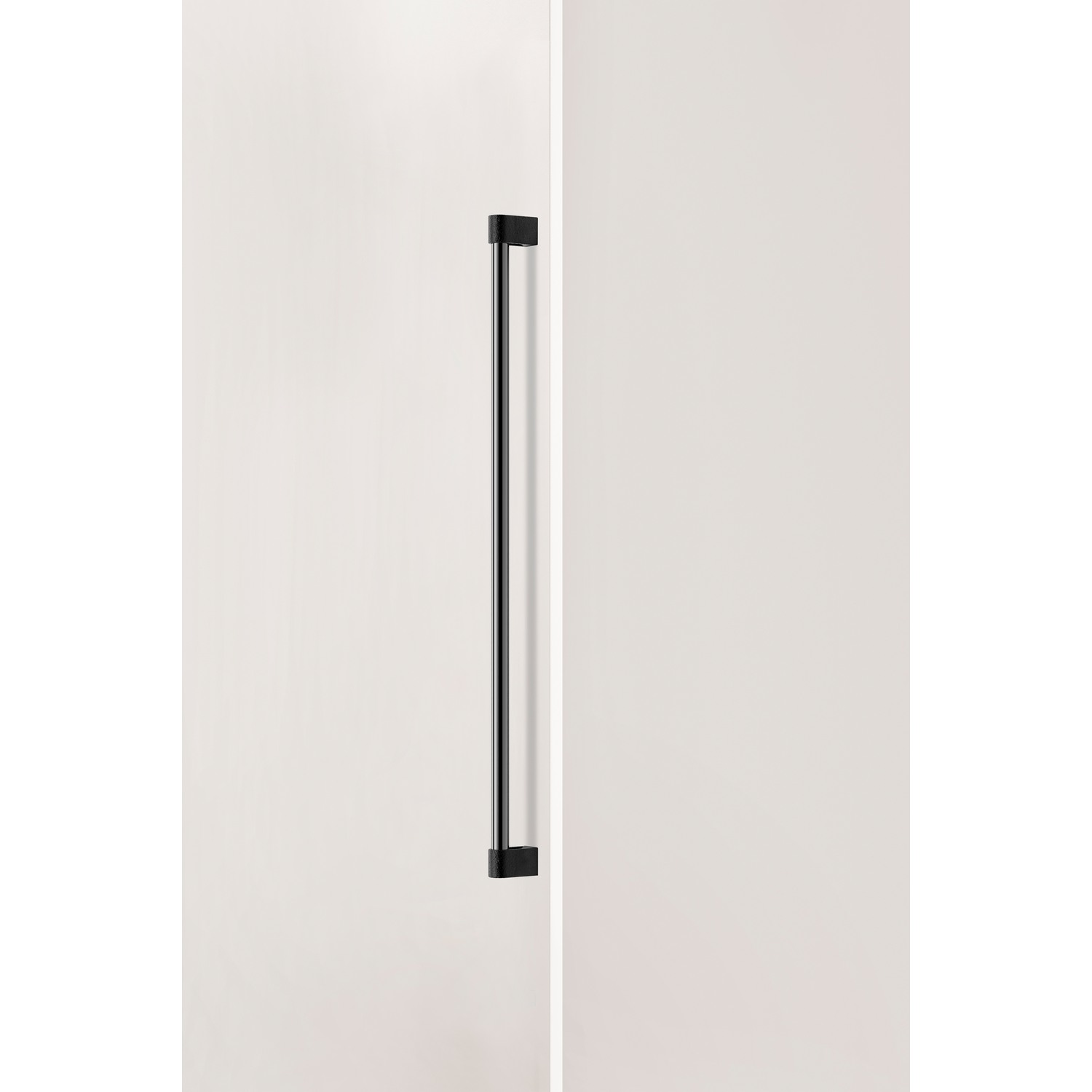 Deurgreep enkel CASEY BIG BA736 L768 aluminium zwart textuur / gepolijst titanium zwart