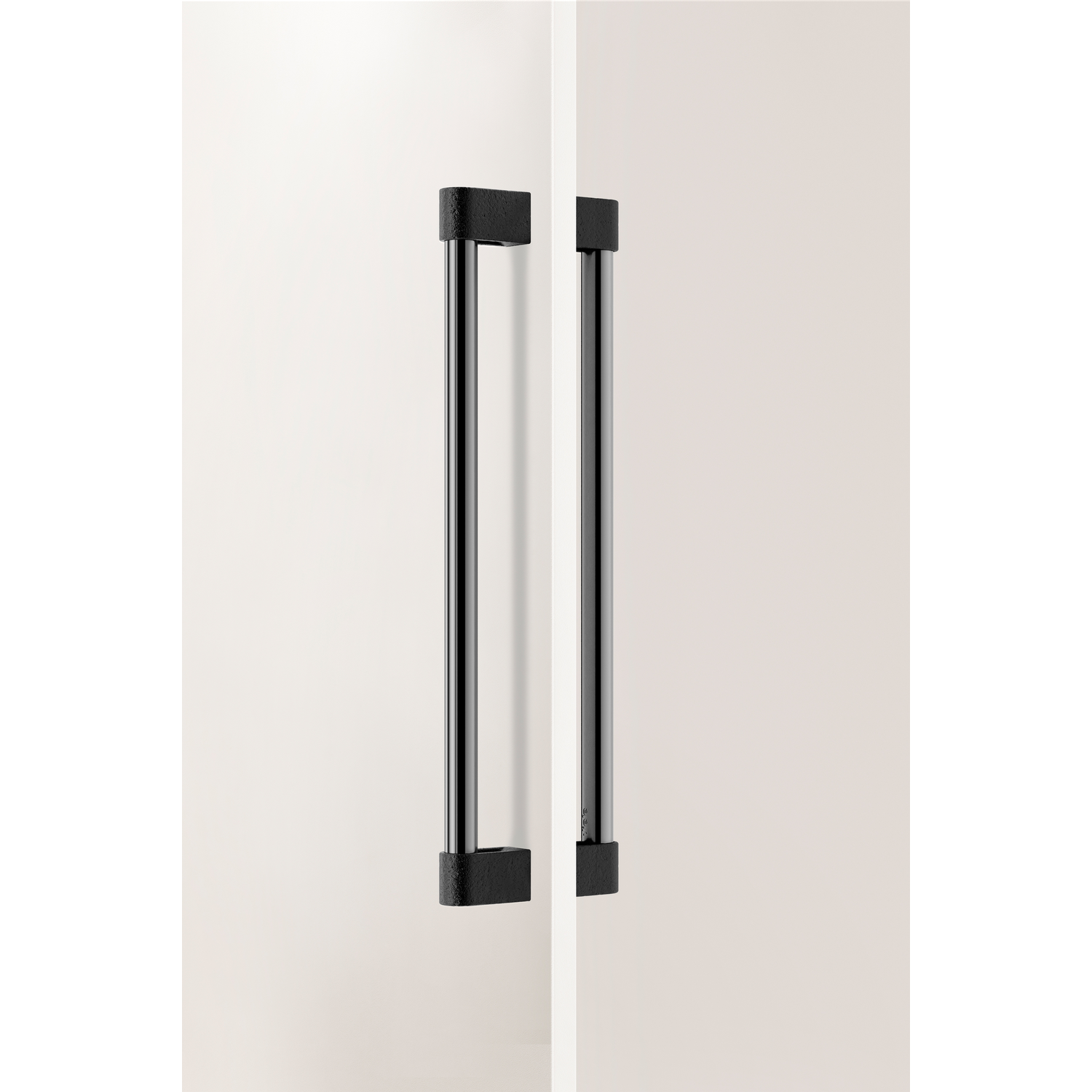 Deurgreep dubbel CASEY BIG BA416 L448 aluminium zwart textuur / gepolijst titanium zwart