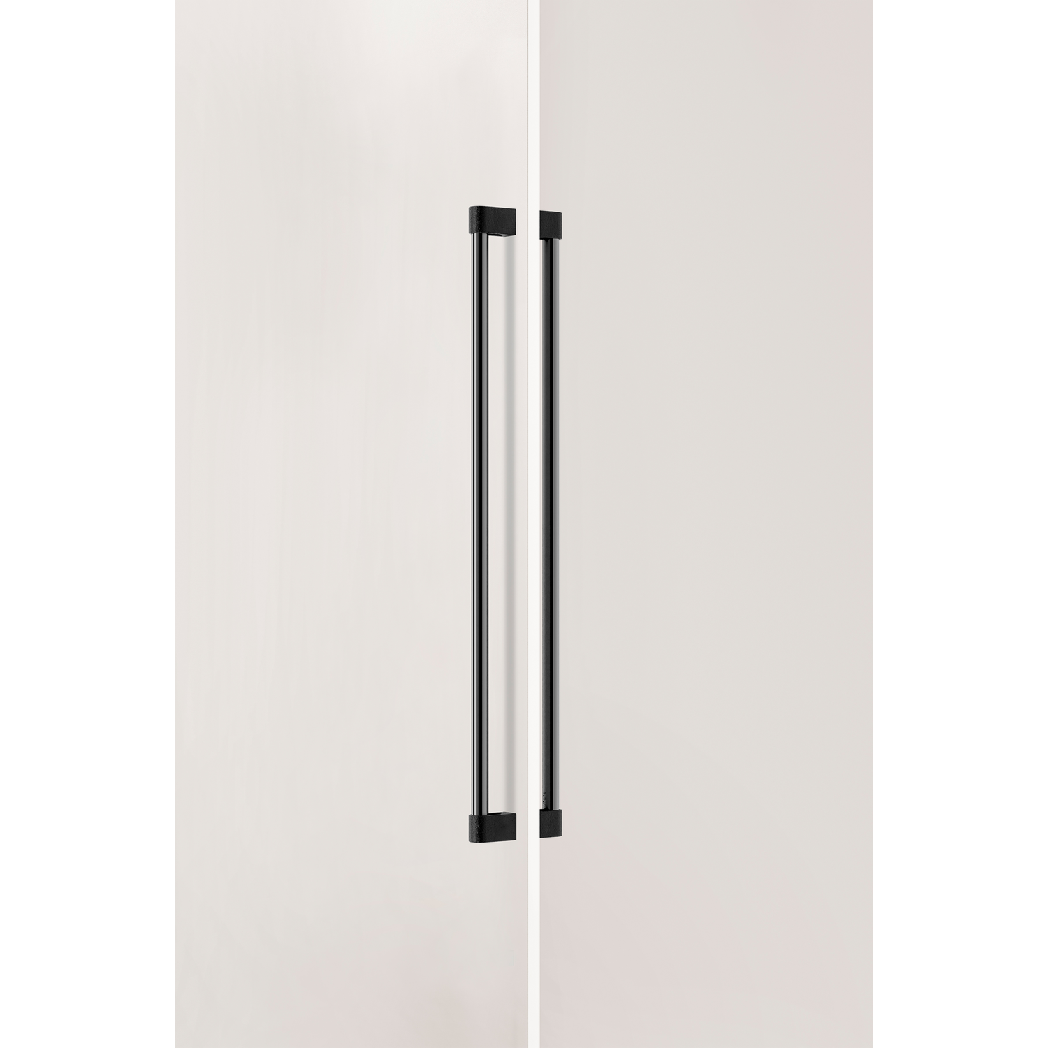 Deurgreep dubbel CASEY BIG BA736 L768 aluminium zwart textuur / gepolijst titanium zwart