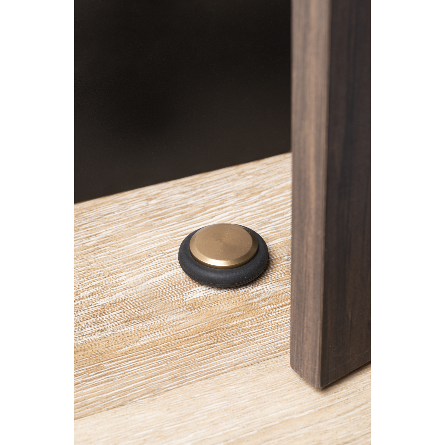 Deurstopper LOW Ø48 aluminium geborsteld messing cava