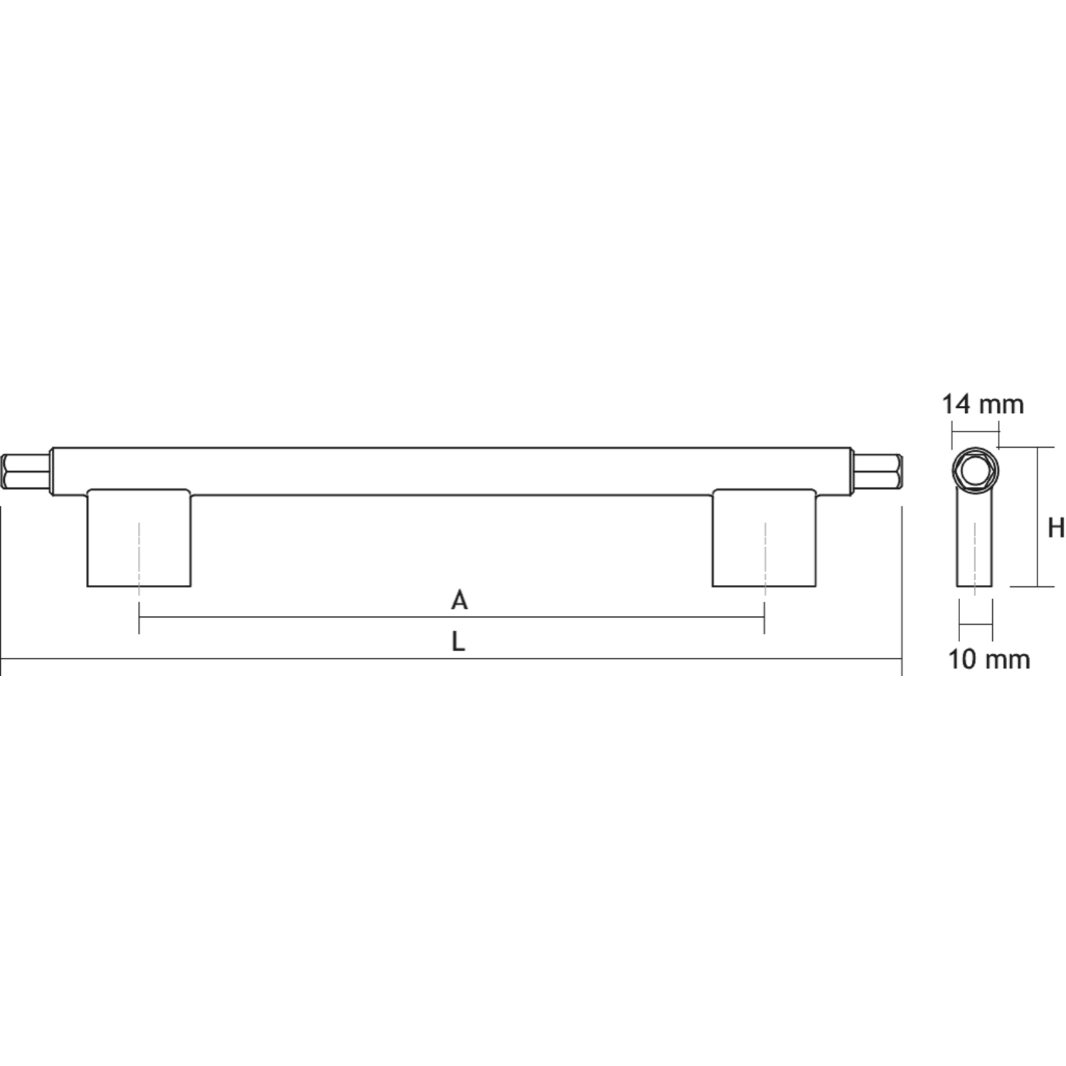 Greep prisma ba192 l272 zamak mat zwart