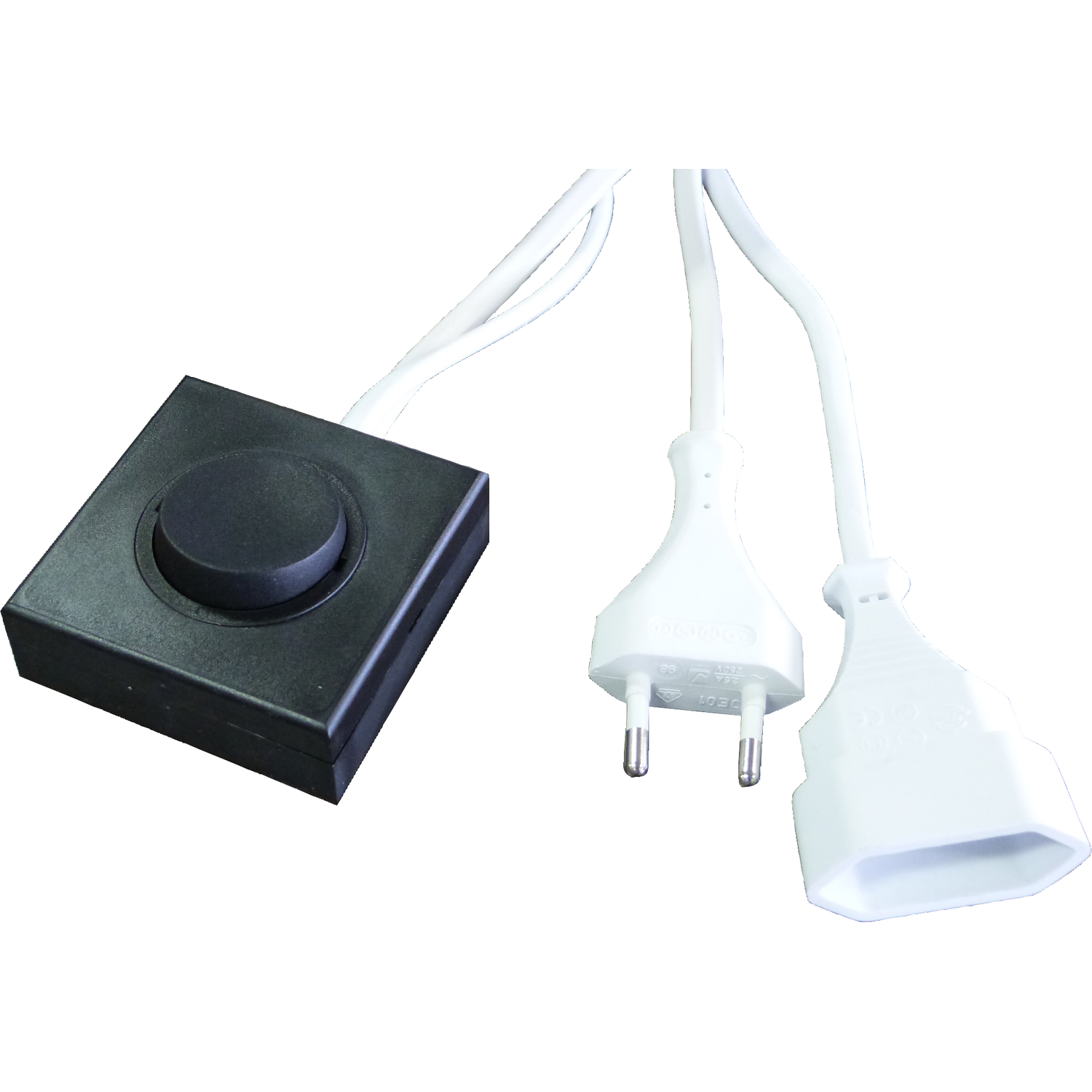 Opbouwschakelaar wit + 2x2m kabel