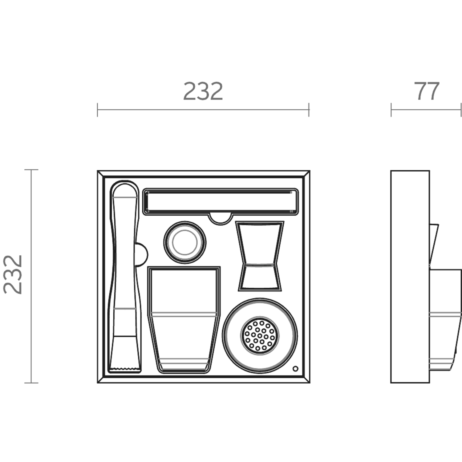 Fit cocktail set zwart (B)
